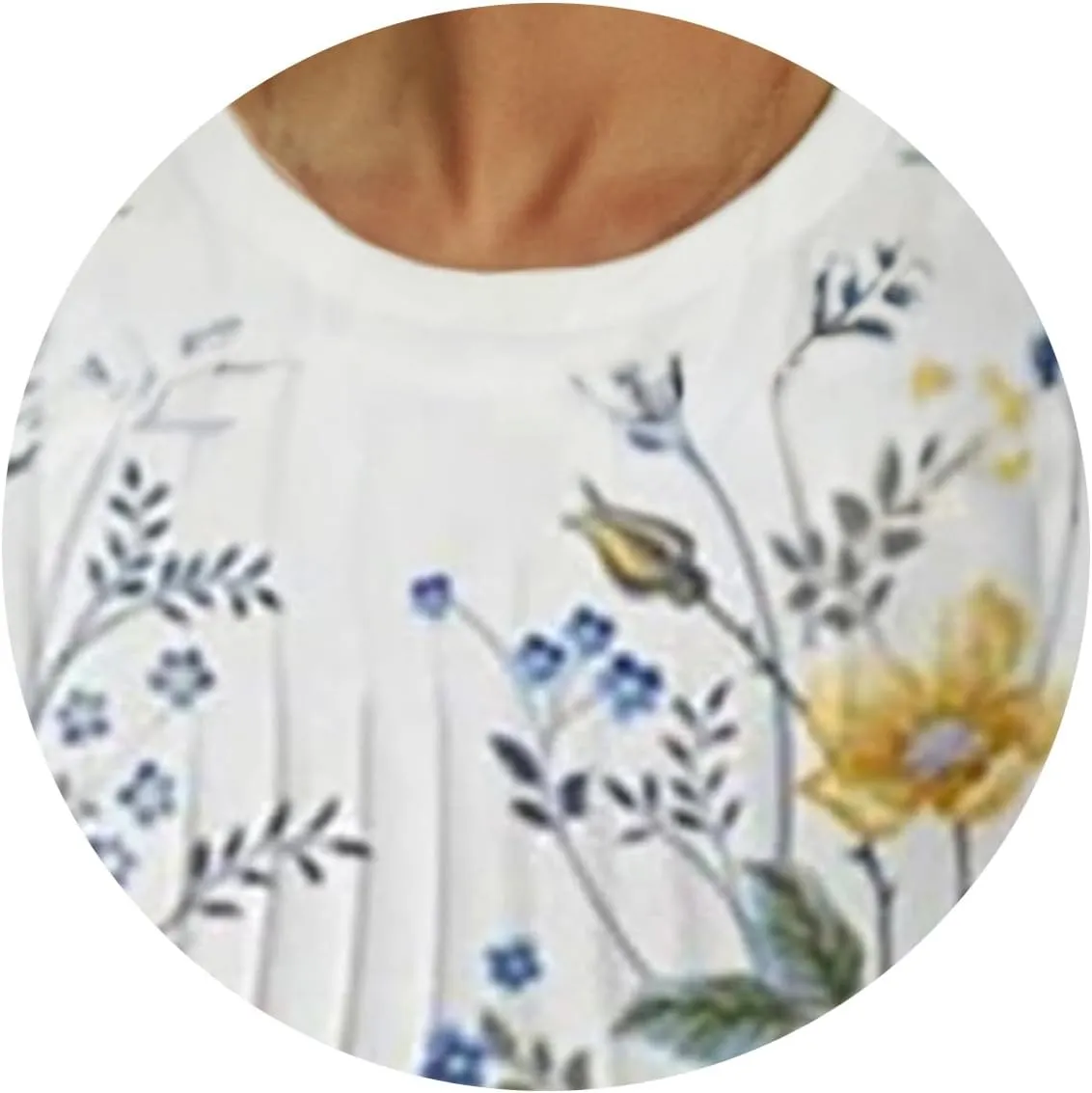 Midi Dresses for Women Boho Floral Print Summer Sundress Crew Neck Short Sleeve T Shirt Dress Tunic Flowy Beach Dress