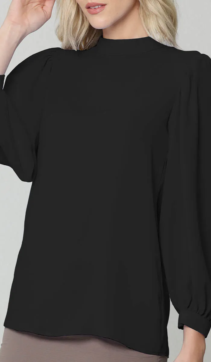 Nariman Essential Everyday Blouse - Black- Final Sale