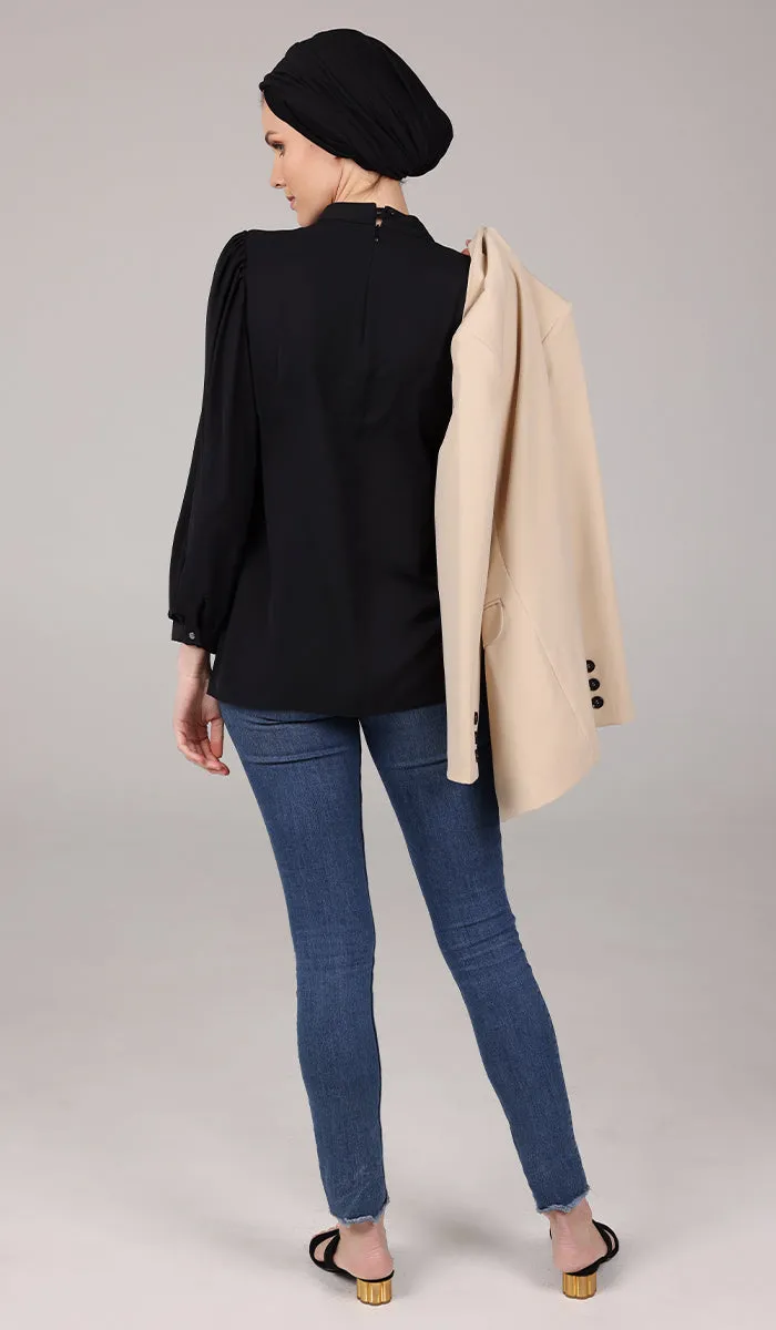 Nariman Essential Everyday Blouse - Black- Final Sale