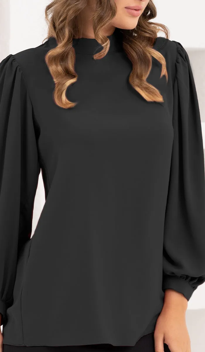 Nariman Essential Everyday Blouse - Black- Final Sale