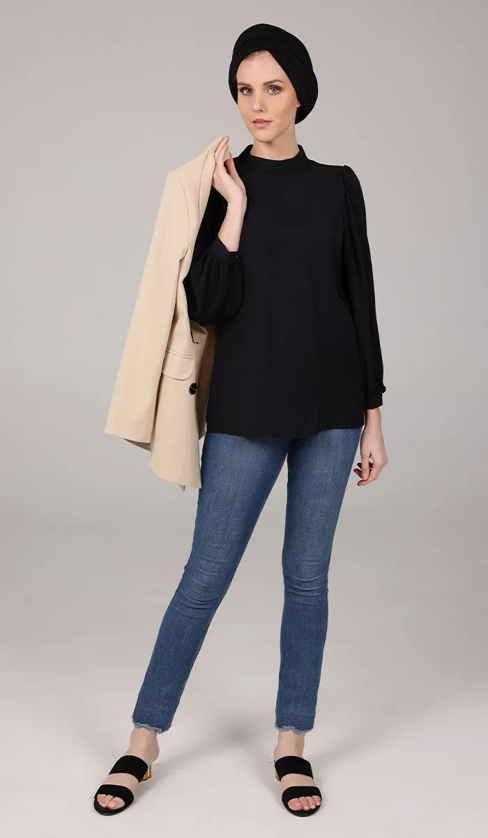 Nariman Essential Everyday Blouse - Black- Final Sale
