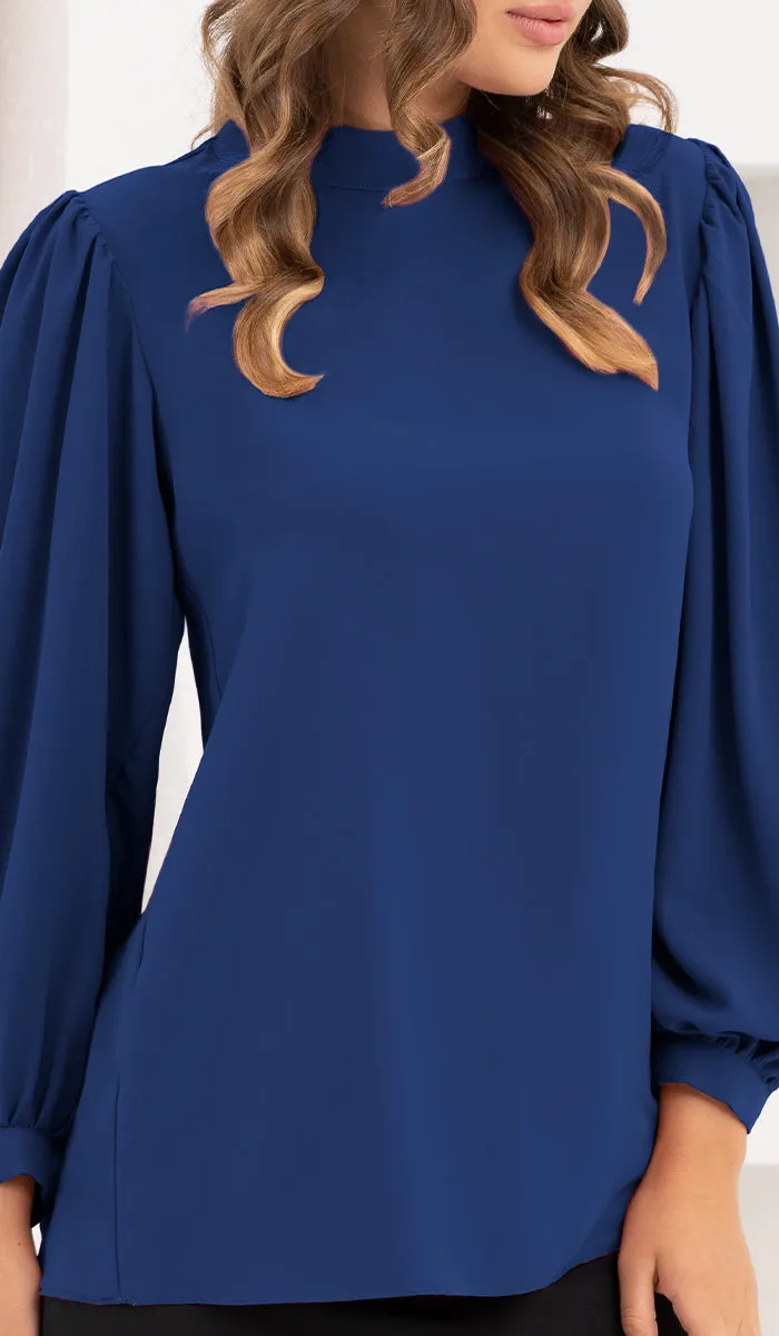 Nariman Essential Everyday Blouse - Navy Blue - Final Sale