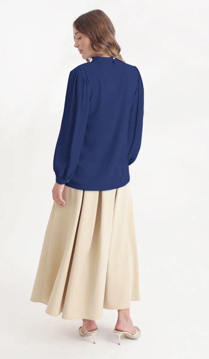 Nariman Essential Everyday Blouse - Navy Blue - Final Sale