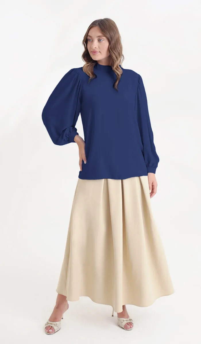 Nariman Essential Everyday Blouse - Navy Blue - Final Sale