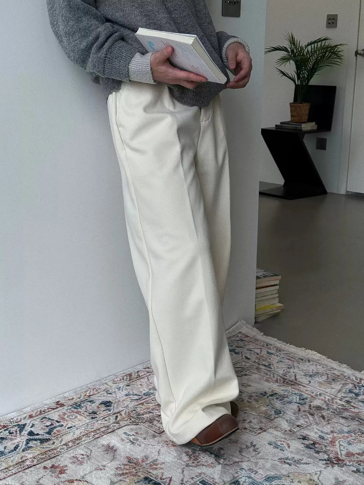 Nine Pleated Straight Trousers