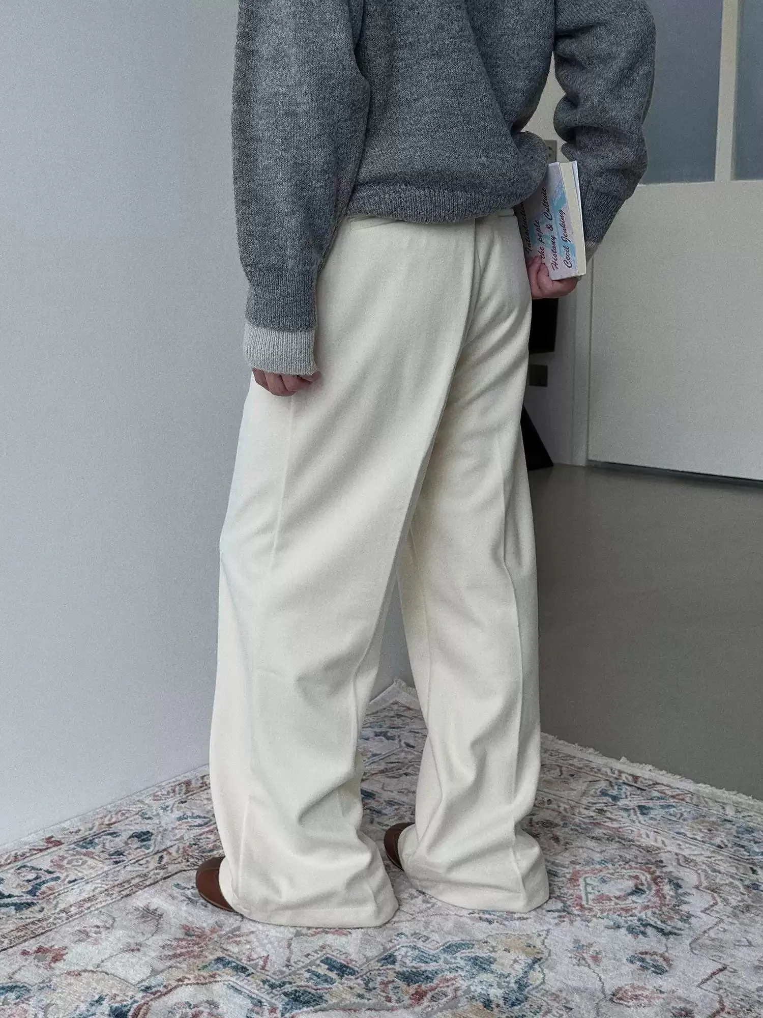 Nine Pleated Straight Trousers