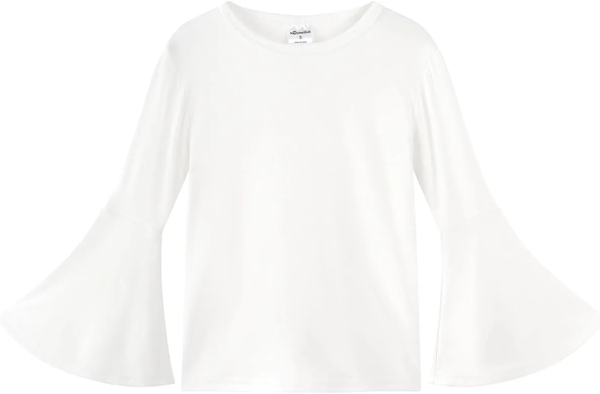 Noomelfish Girls Long Bell Sleeve Top Cute Western Shirts Blouse (5-12 Years)