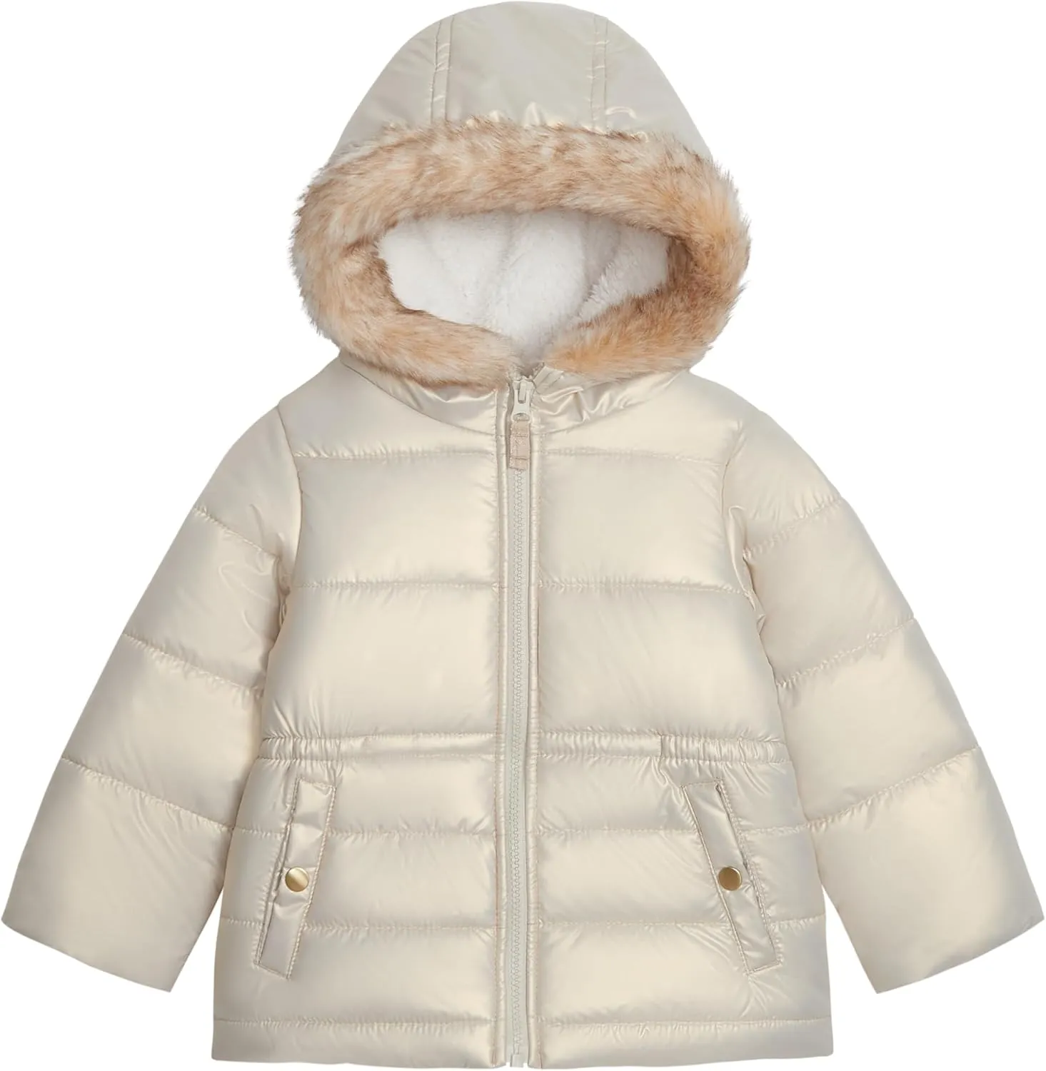 OSHKOSH B'GOSH Girls' Warm Winter Parka Coat with Faux Fur Sherpa-Lined Hood