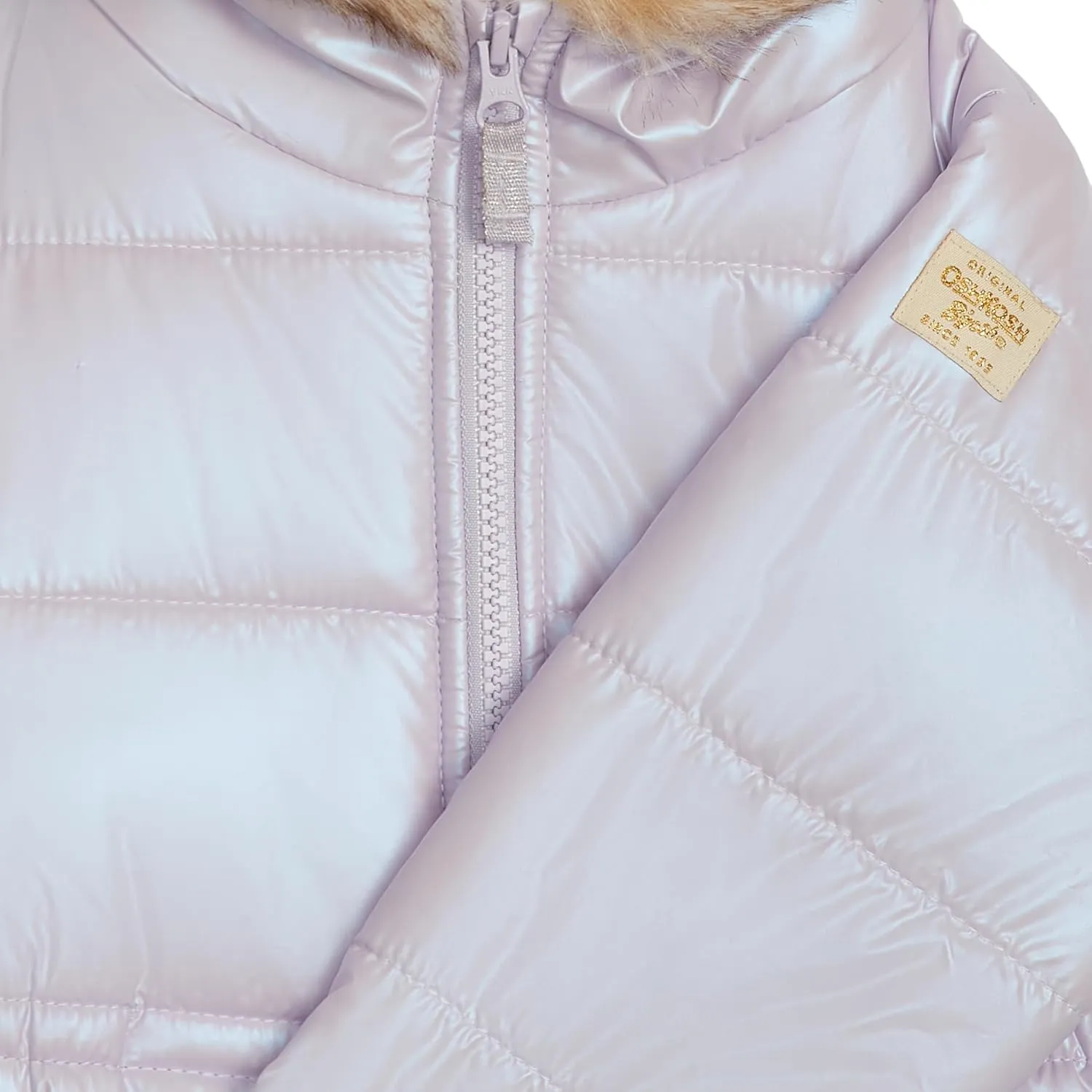 OSHKOSH B'GOSH Girls' Warm Winter Parka Coat with Faux Fur Sherpa-Lined Hood