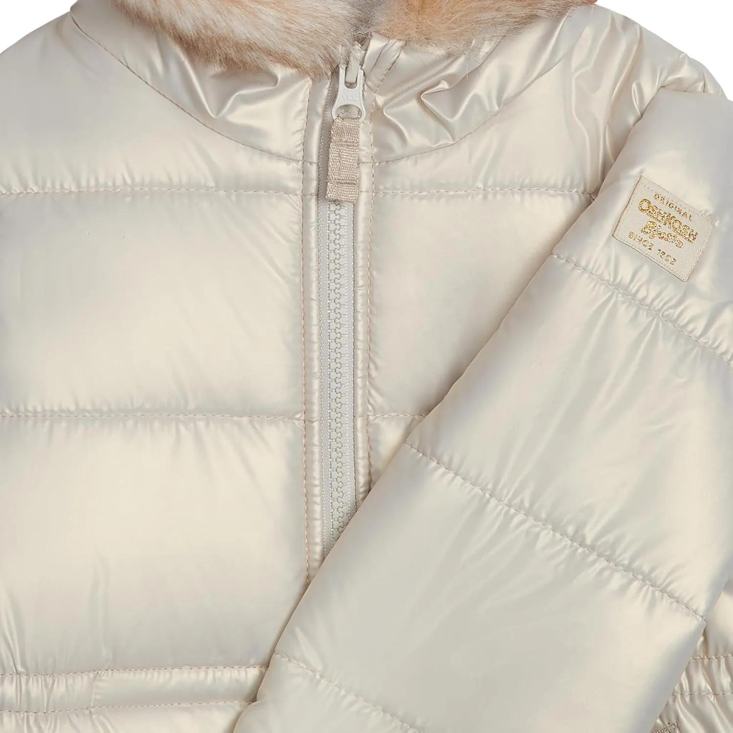 OSHKOSH B'GOSH Girls' Warm Winter Parka Coat with Faux Fur Sherpa-Lined Hood