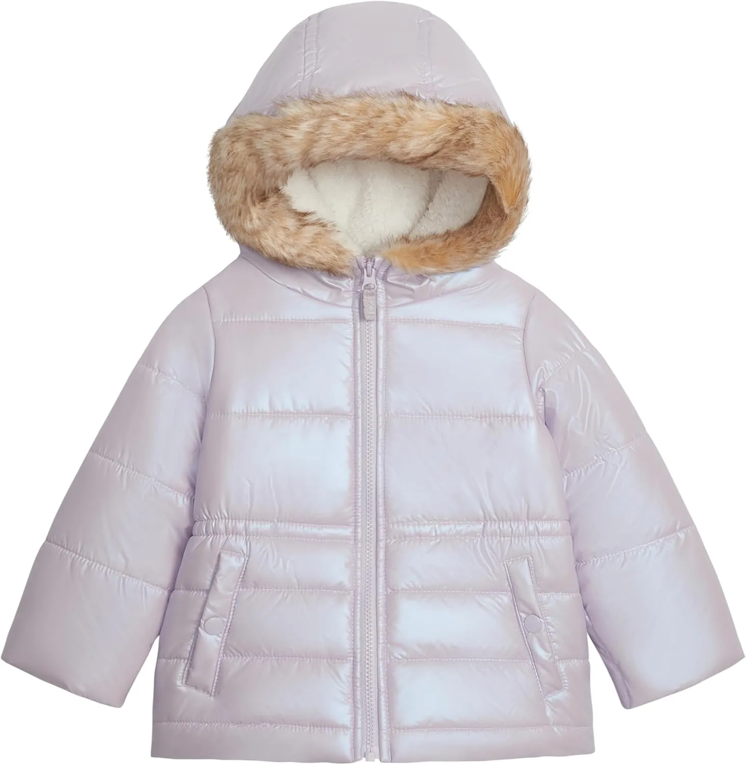 OSHKOSH B'GOSH Girls' Warm Winter Parka Coat with Faux Fur Sherpa-Lined Hood