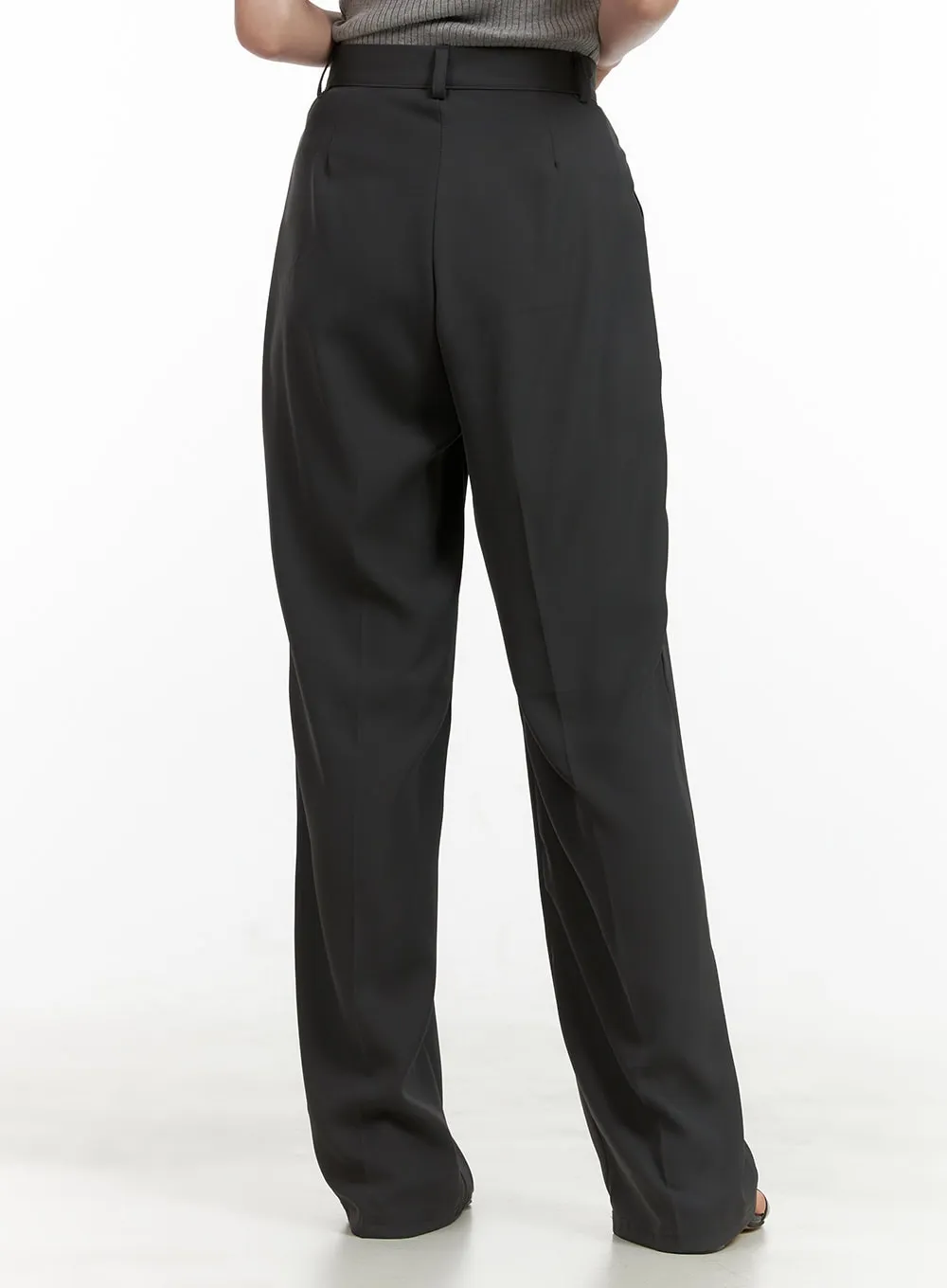 Pintuck Straight Trousers OU411