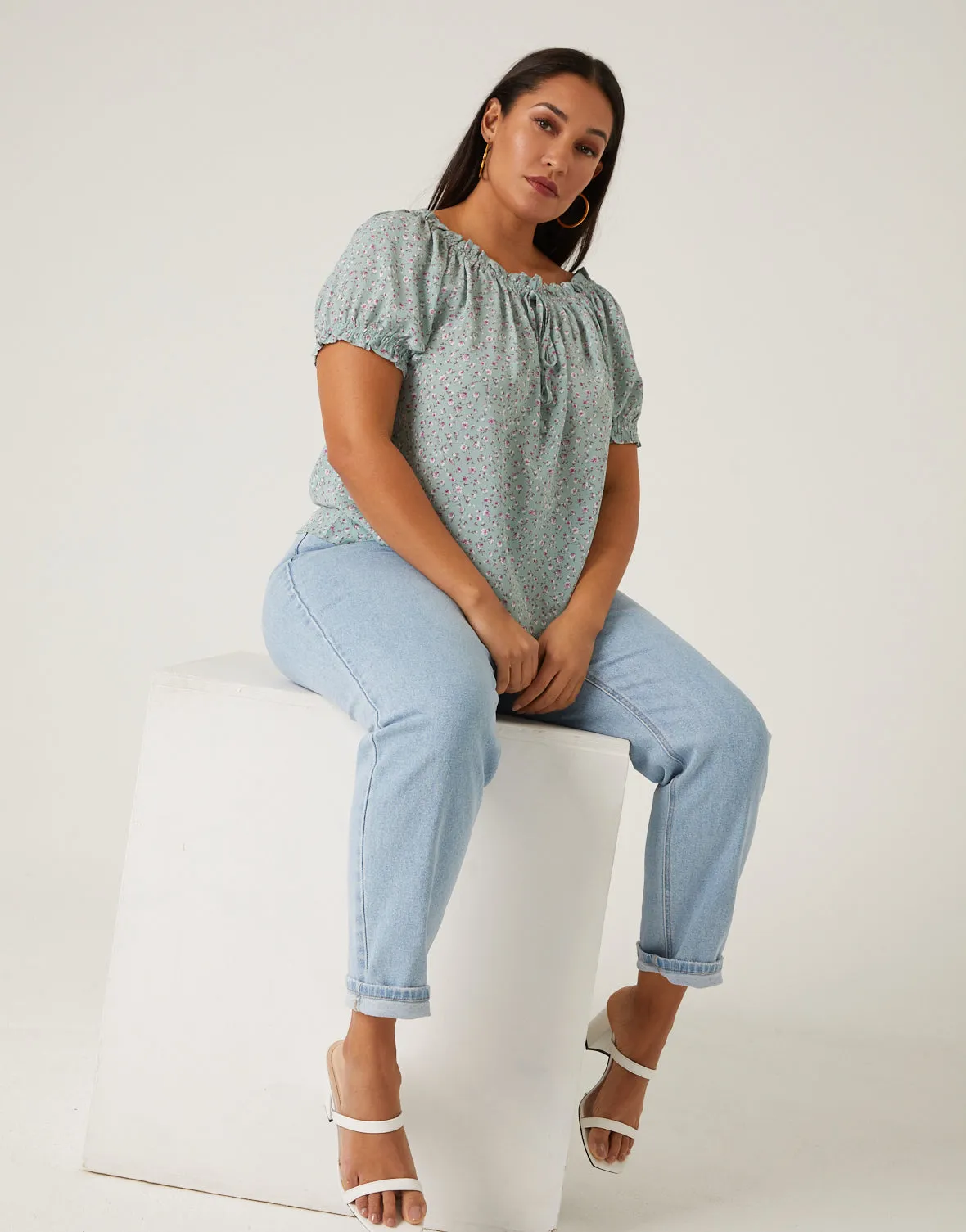 Plus Size Flowy Floral Blouse