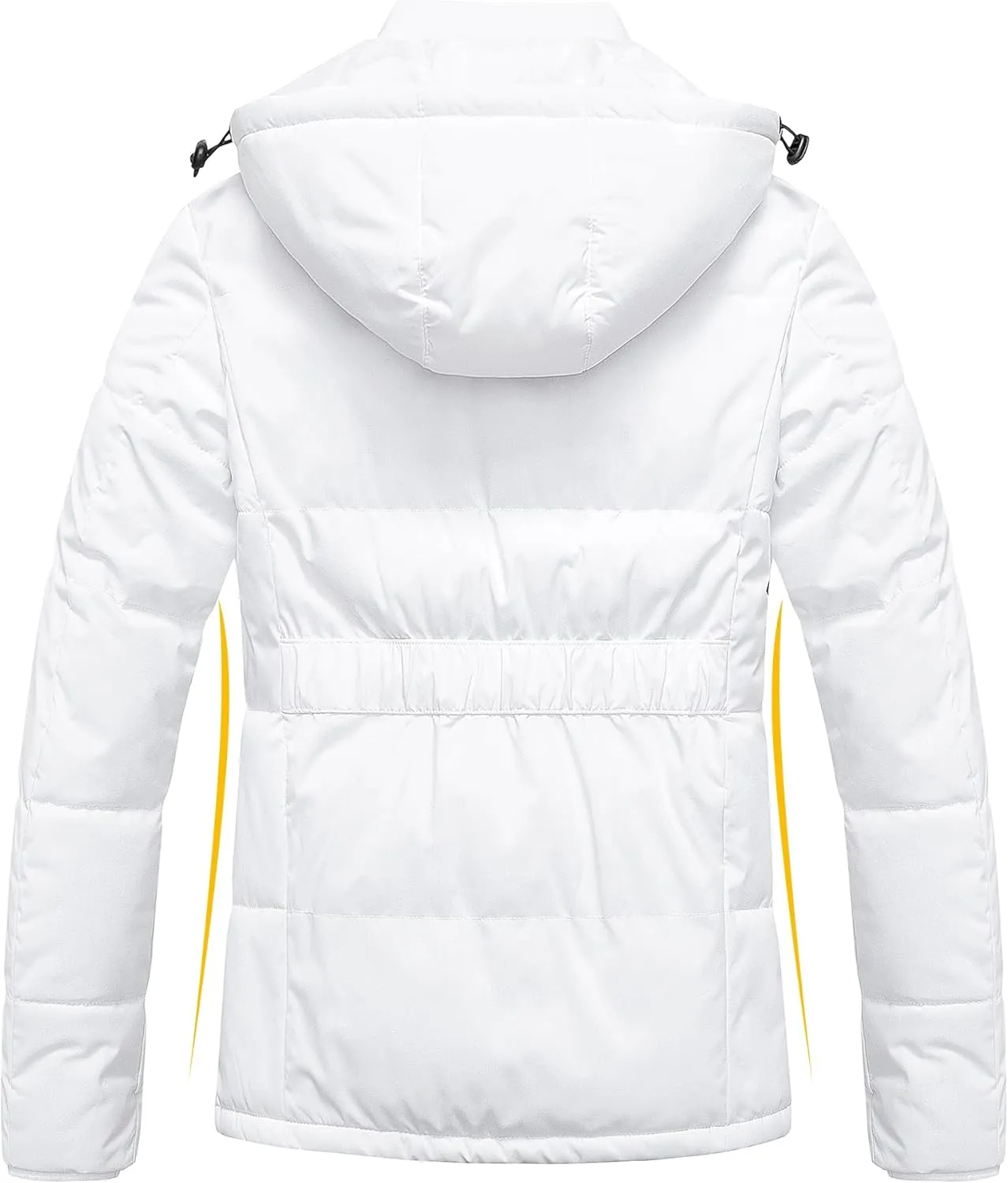 Pursky Women's Warm Winter Thicken Coat Waterproof Cropped Jackets Parka With Removable Hood