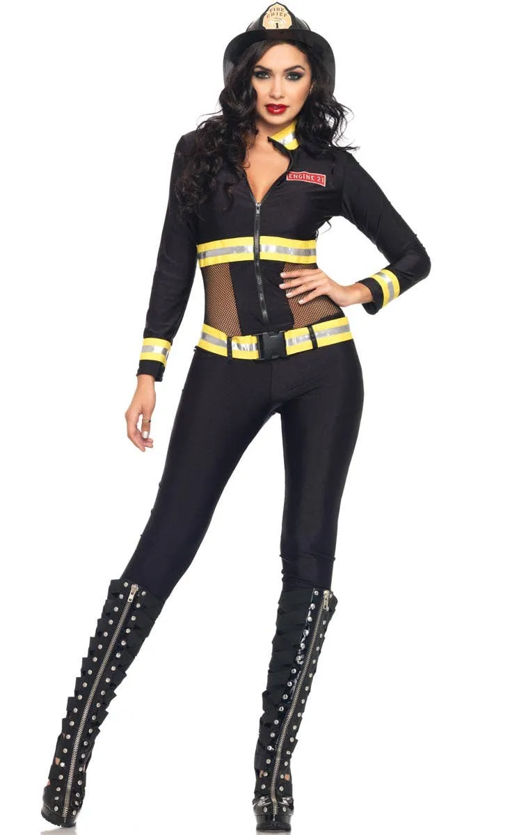 Red Blaze Firefighter Sexy Womens Costume
