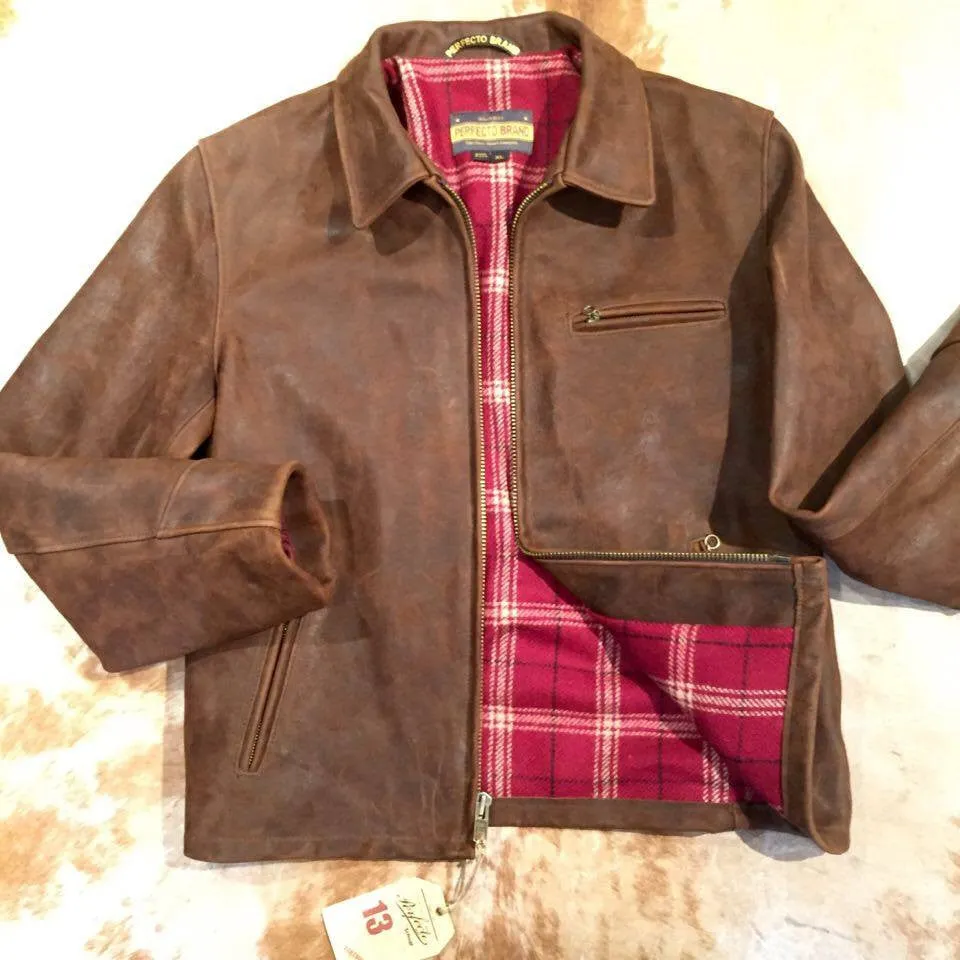 Schott NYC P673 Tobacco 'Perfecto' Strong Cowhide Jacket