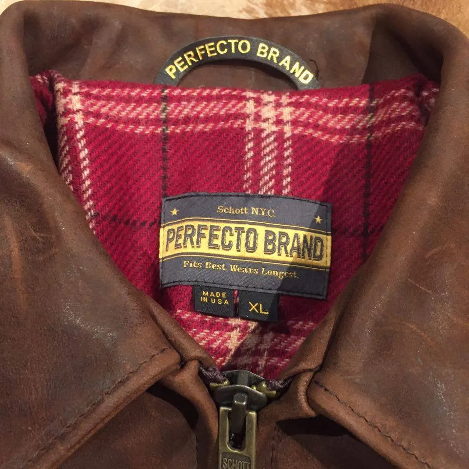 Schott NYC P673 Tobacco 'Perfecto' Strong Cowhide Jacket