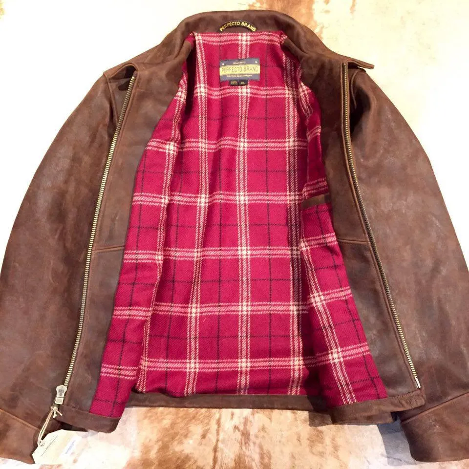 Schott NYC P673 Tobacco 'Perfecto' Strong Cowhide Jacket