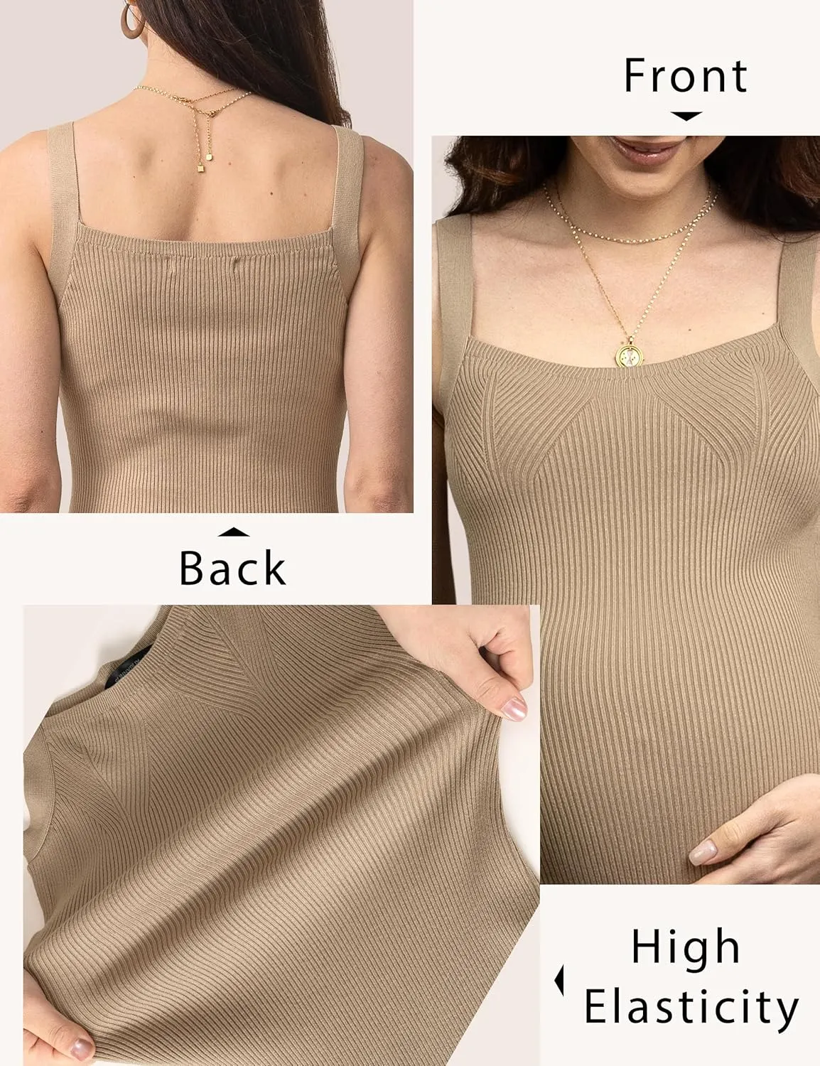 SUNNYBUY Women's Ribbed Knit Maternity Dress Summer Sleeveless Bodycon Pregnancy Dresses Casual Tank Outfits Clothes