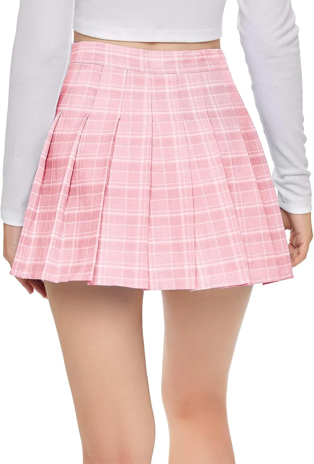 SweatyRocks Women's Casual High Waist Plaid A Line Pleated Mini Skirt