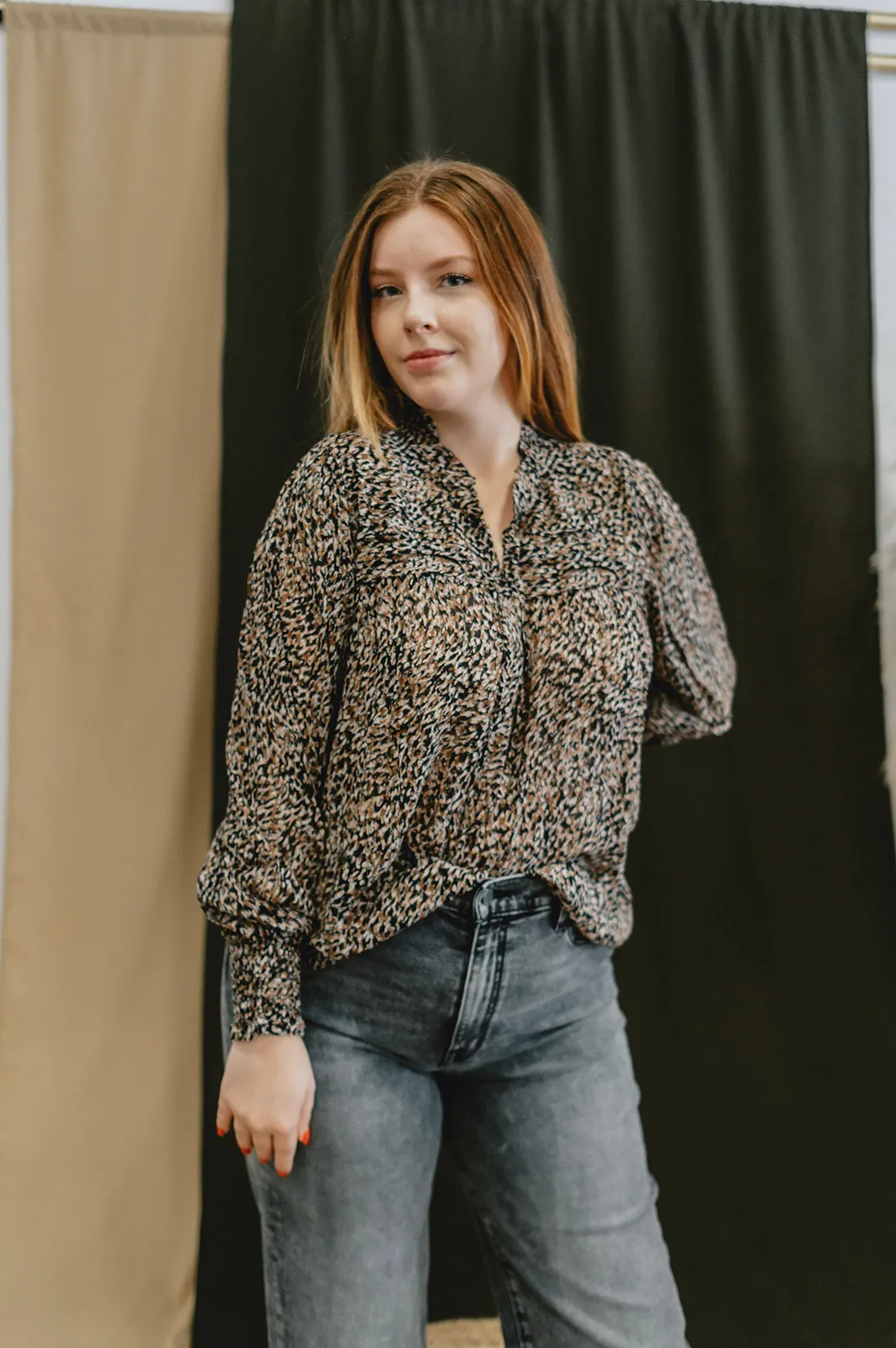 The Randy Blouse by Part Two - Black Granite