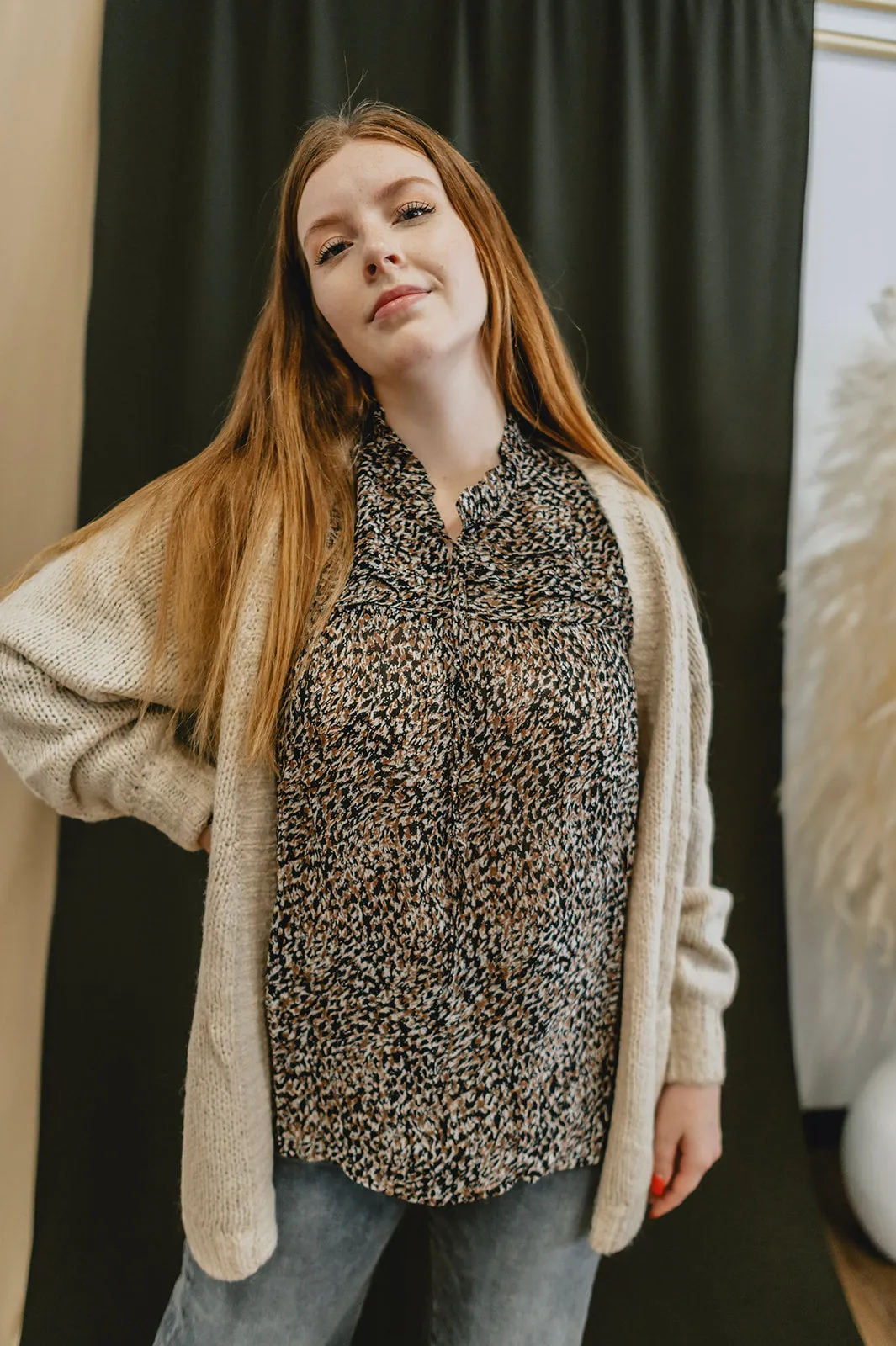 The Randy Blouse by Part Two - Black Granite