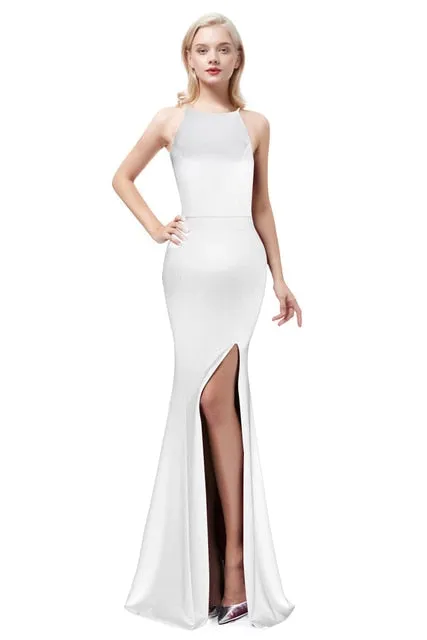 Tight Tunic Formal Party Evening Dress High Side Leg Split
