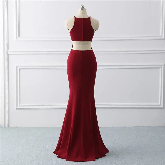 Tight Tunic Formal Party Evening Dress High Side Leg Split