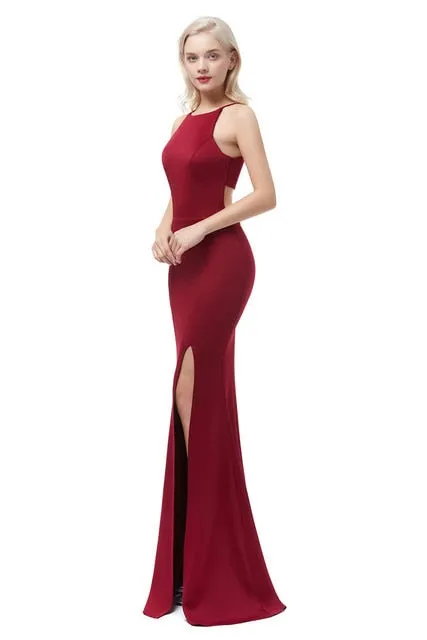 Tight Tunic Formal Party Evening Dress High Side Leg Split