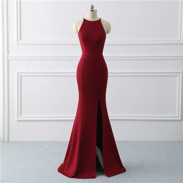Tight Tunic Formal Party Evening Dress High Side Leg Split