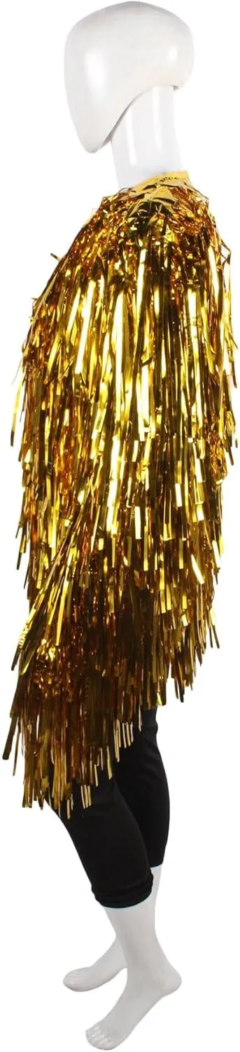 Unisex Thick Metallic Tinsel Foil Jacket - Extra Dense Shiny Glitter Costumes | Loose Fit Festival Rave Outfits