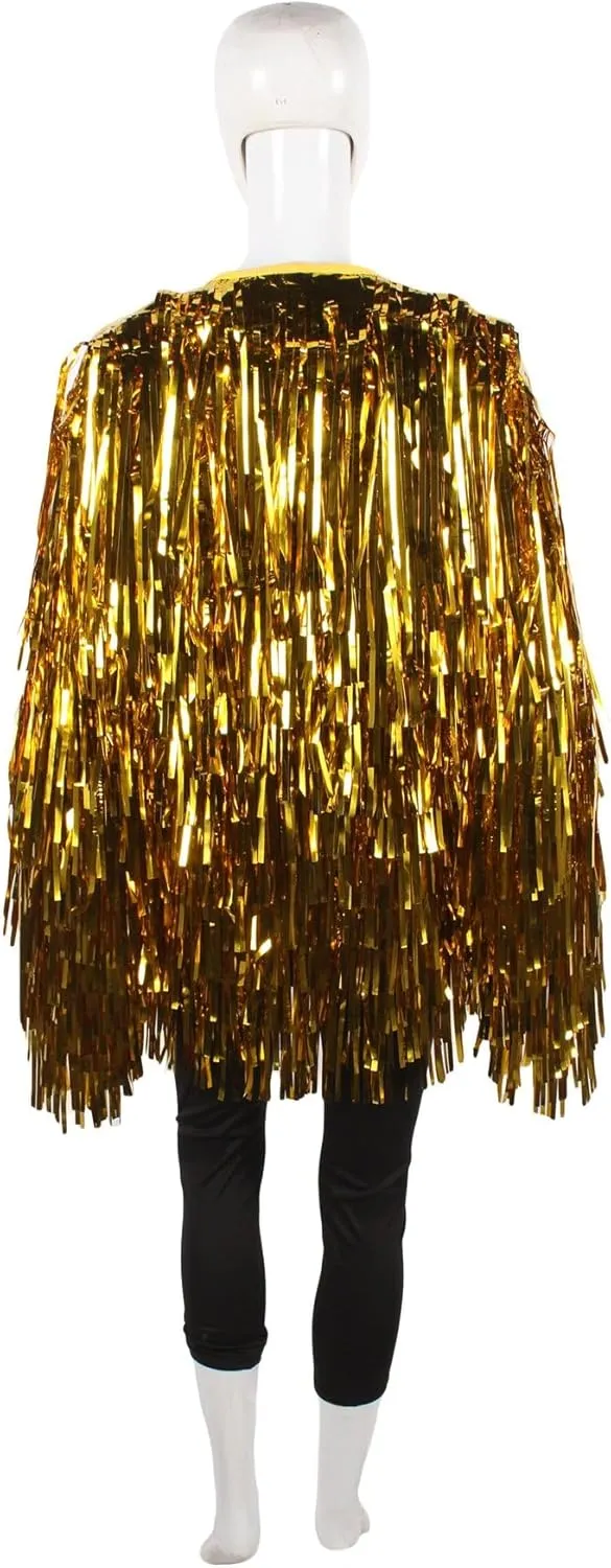 Unisex Thick Metallic Tinsel Foil Jacket - Extra Dense Shiny Glitter Costumes | Loose Fit Festival Rave Outfits