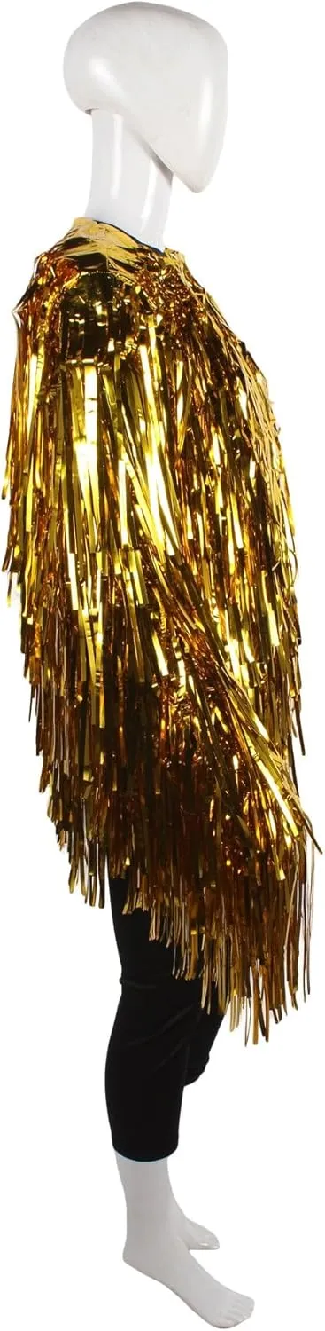 Unisex Thick Metallic Tinsel Foil Jacket - Extra Dense Shiny Glitter Costumes | Loose Fit Festival Rave Outfits