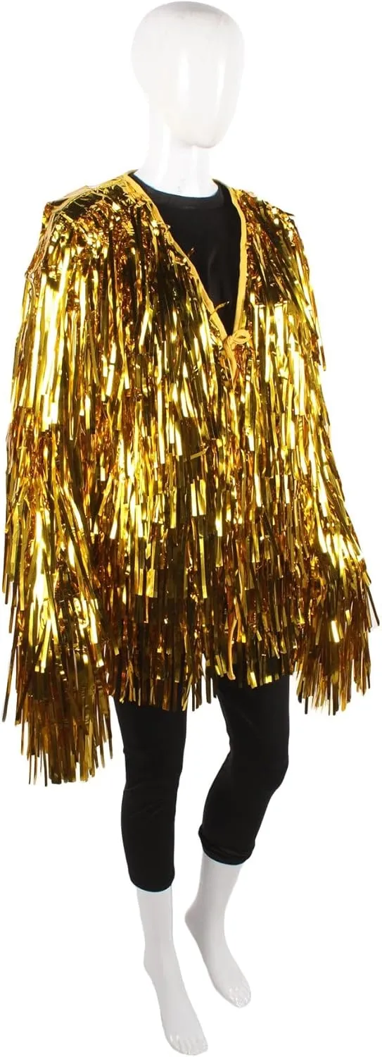 Unisex Thick Metallic Tinsel Foil Jacket - Extra Dense Shiny Glitter Costumes | Loose Fit Festival Rave Outfits