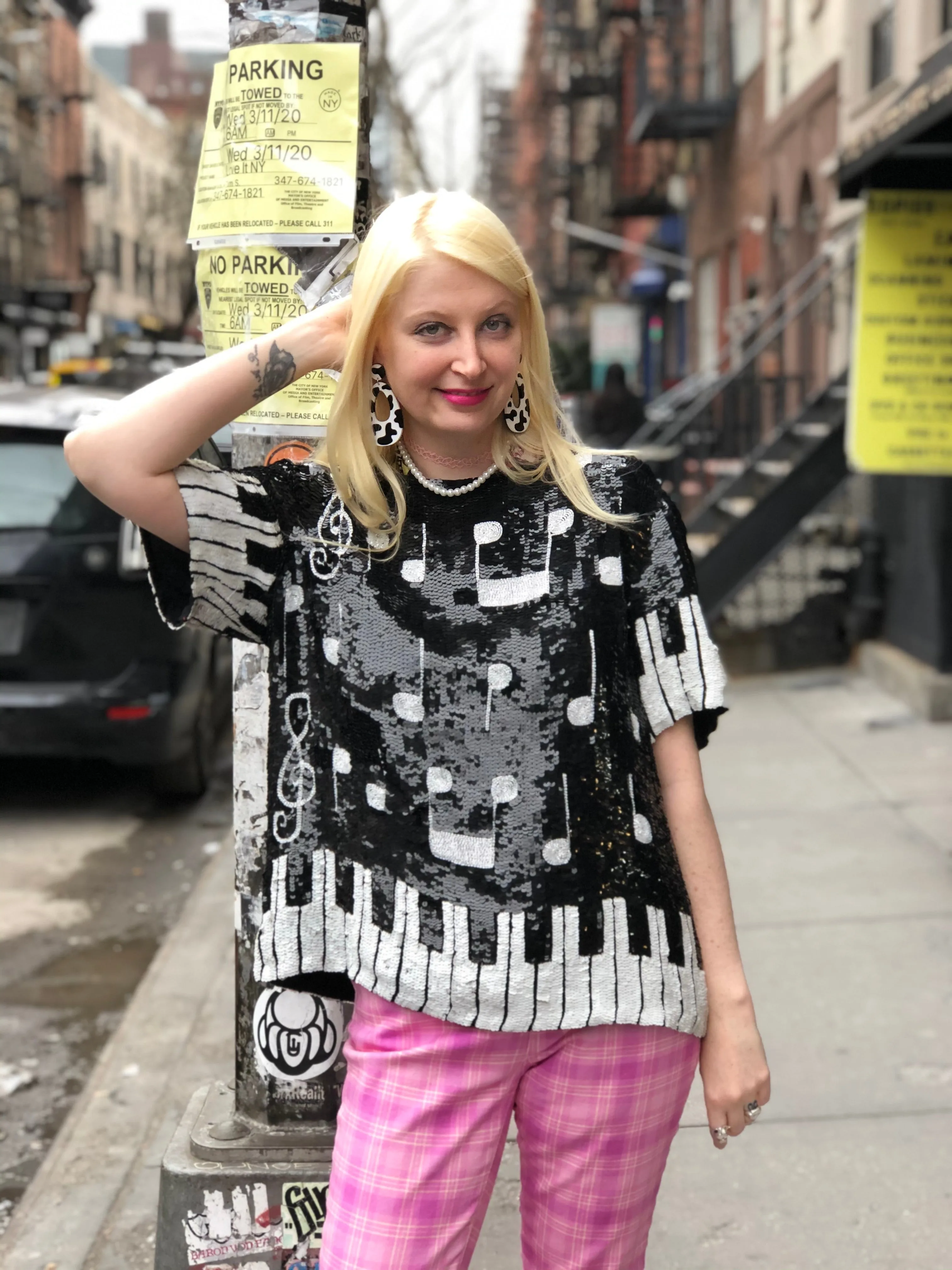 Vintage 80s Sequin Piano Key Sequin Top