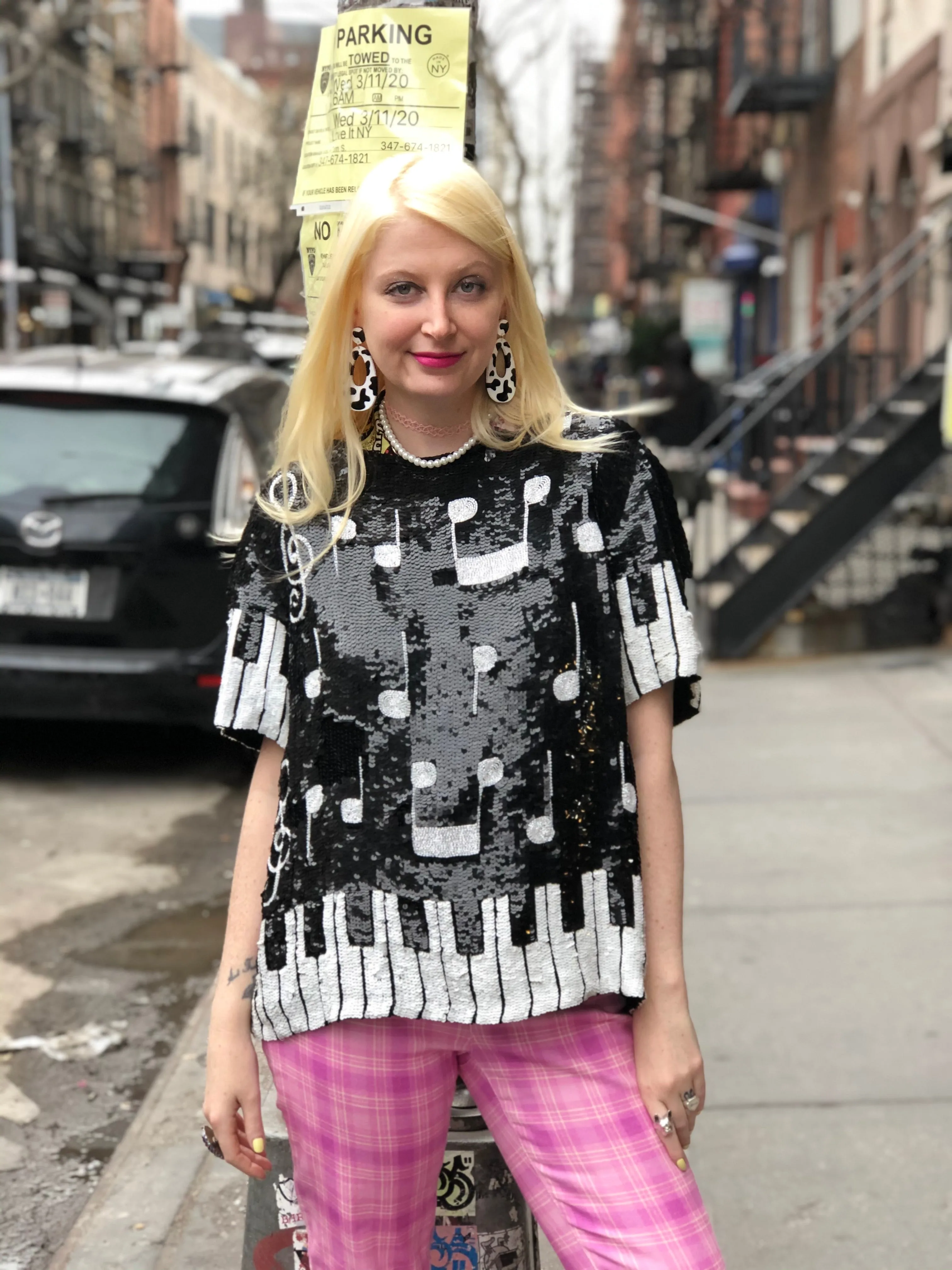 Vintage 80s Sequin Piano Key Sequin Top
