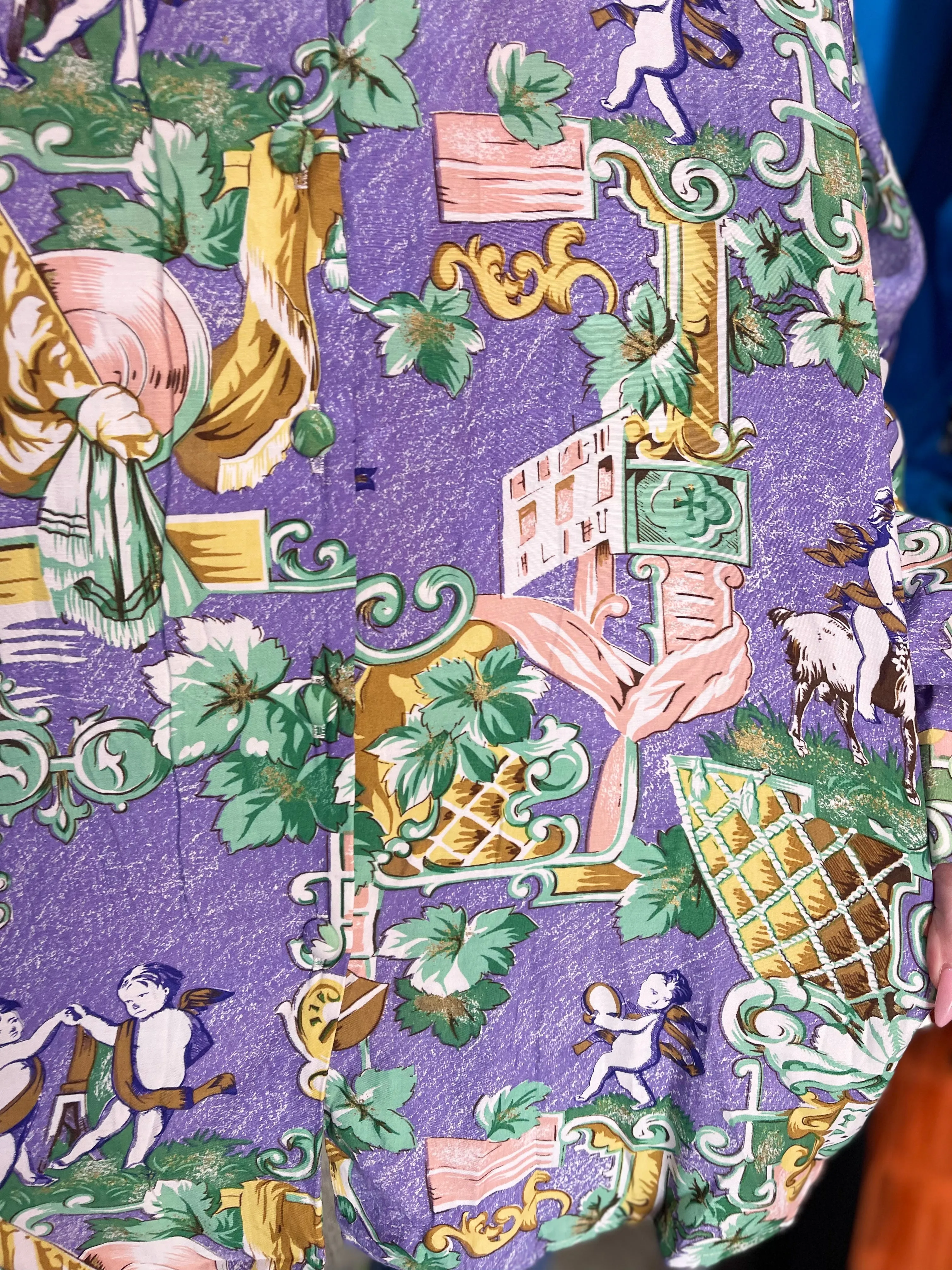 Vintage 90s Lavender Cherubs Blouse