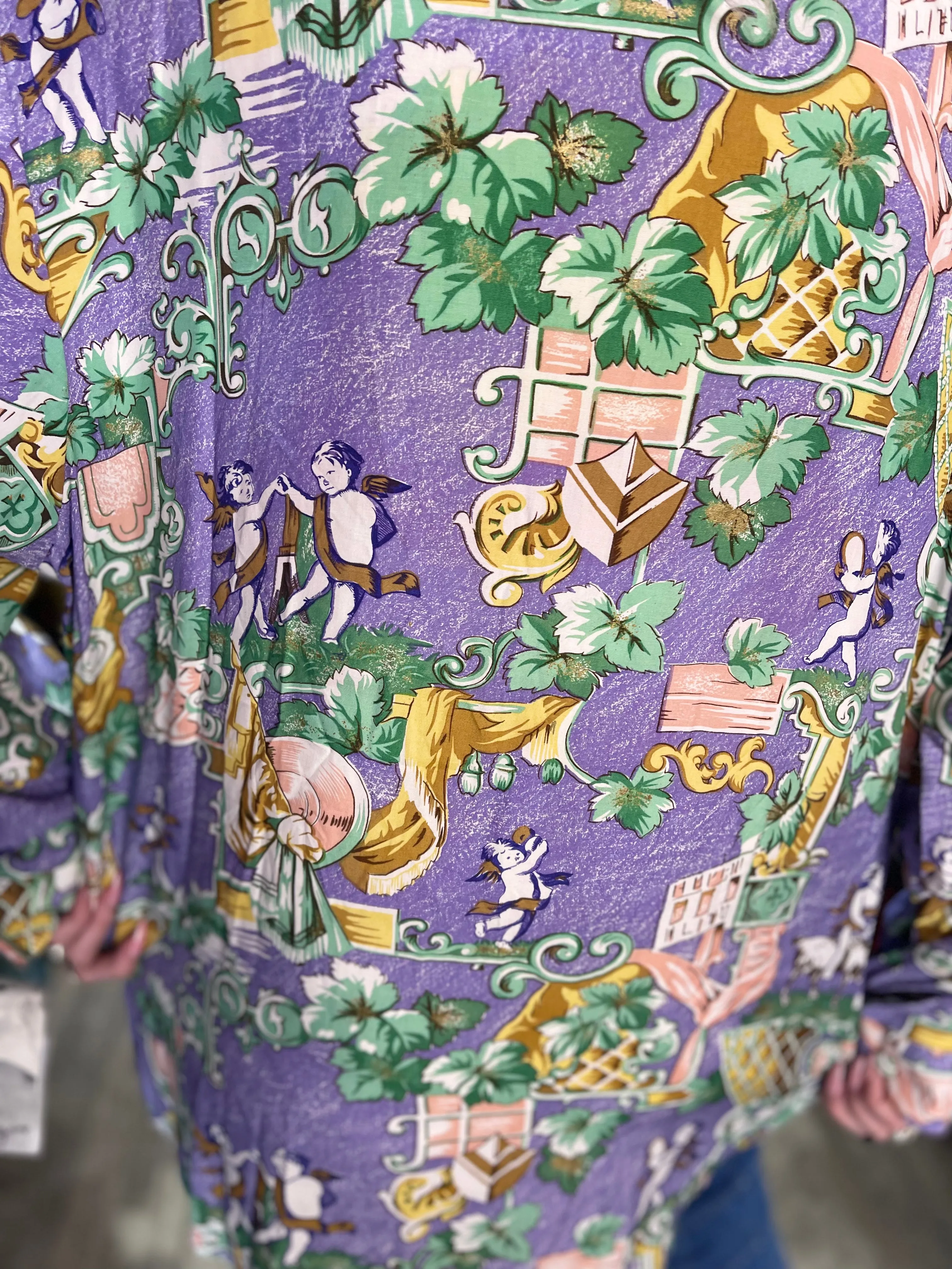 Vintage 90s Lavender Cherubs Blouse