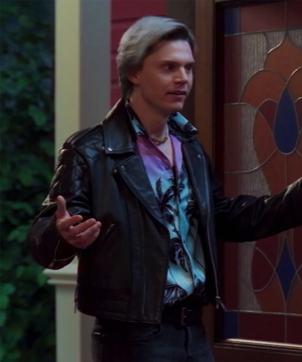 WandaVision Pietro Maximoff Black Biker Leather Jacket
