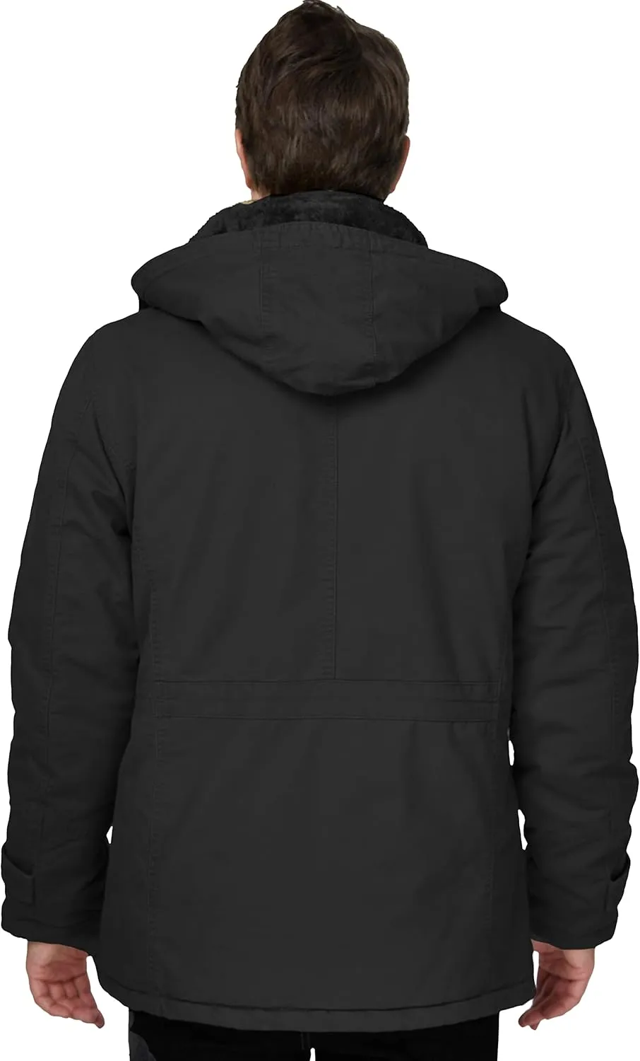 WenVen Men's Winter Thicken Cotton Parka Jacket Warm Coat with Removable Hood