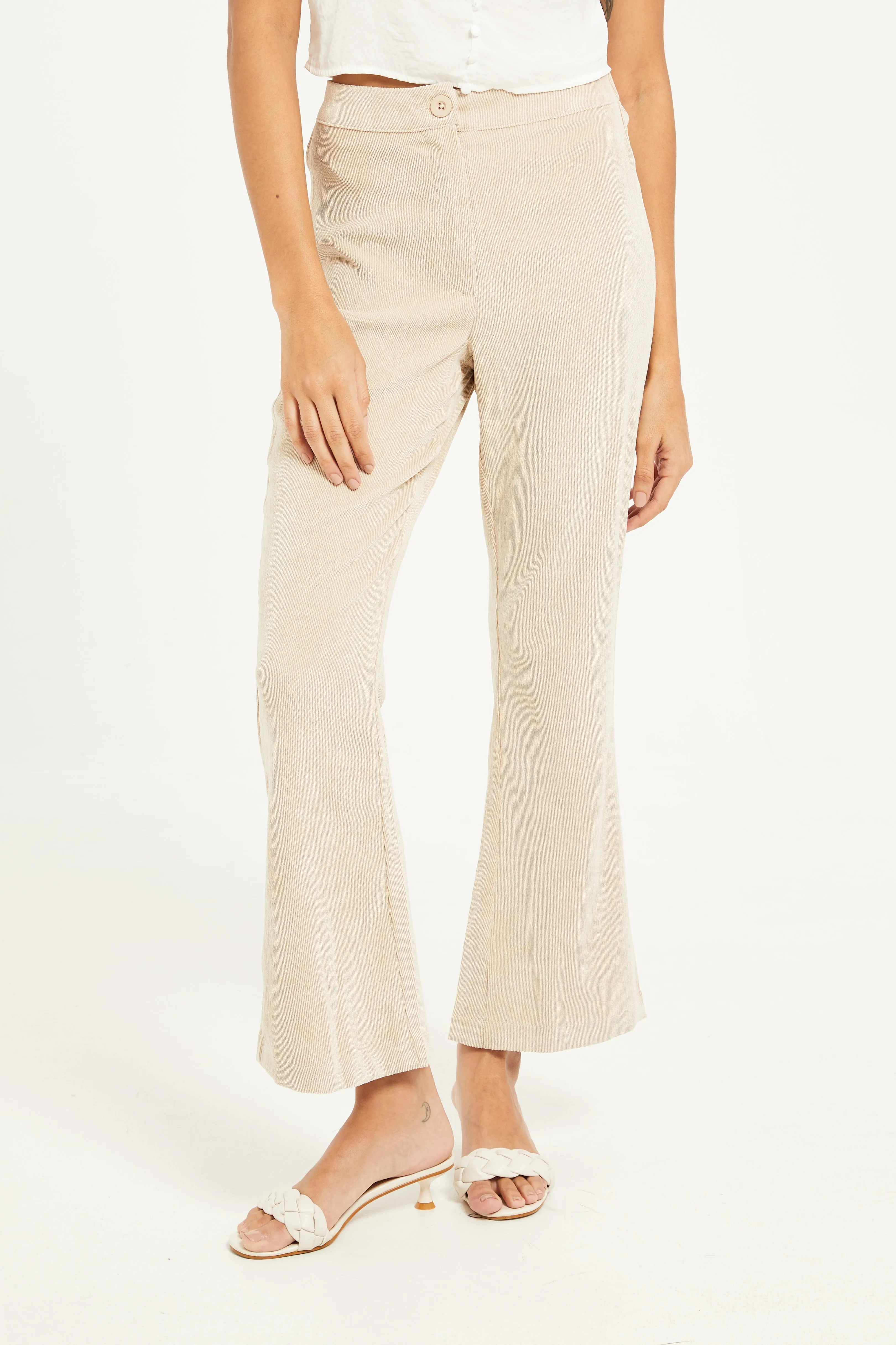 Women Beige Flare Trouser
