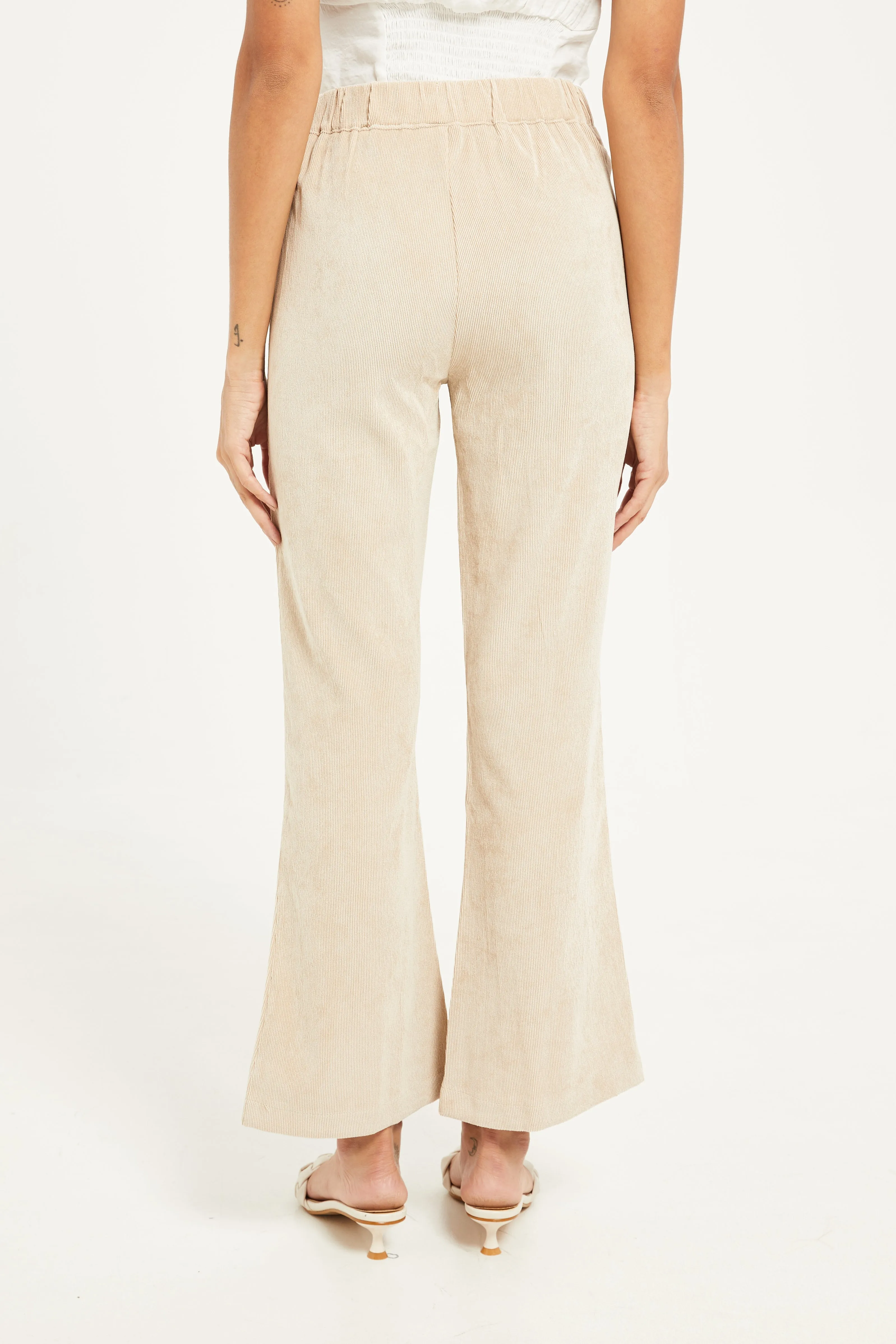 Women Beige Flare Trouser