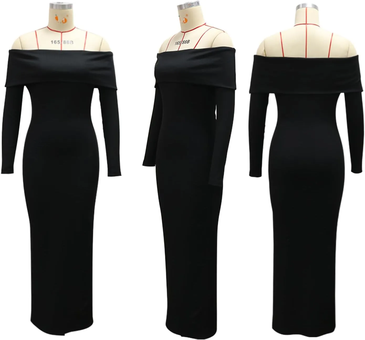 Women Sleeveless Off Shoulder Split Evening Cocktail Long Dress