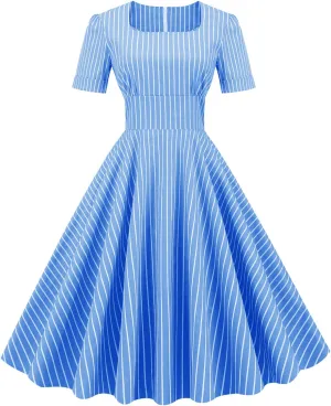 Women Vintage Off Shoulder Rose Embroidered Floral Evening Dress V Neck Short 3/4 Sleeves Wedding Cocktail A Line Midi Gown