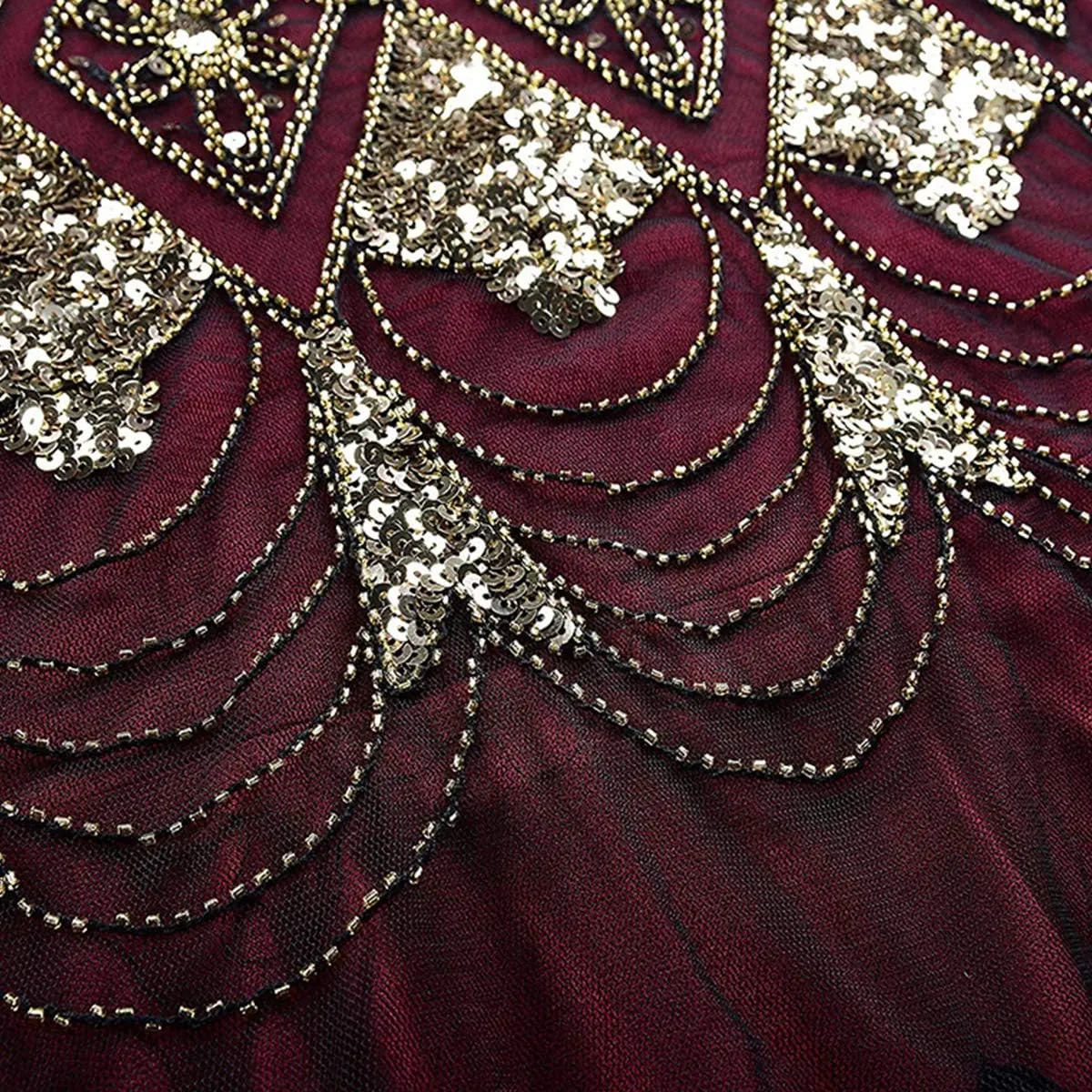 Women's 1920s Flapper Dress Vintage Great Gatsby Party Sequin Maxi Evening Cocktail Dresses with 20s Accessories Set
