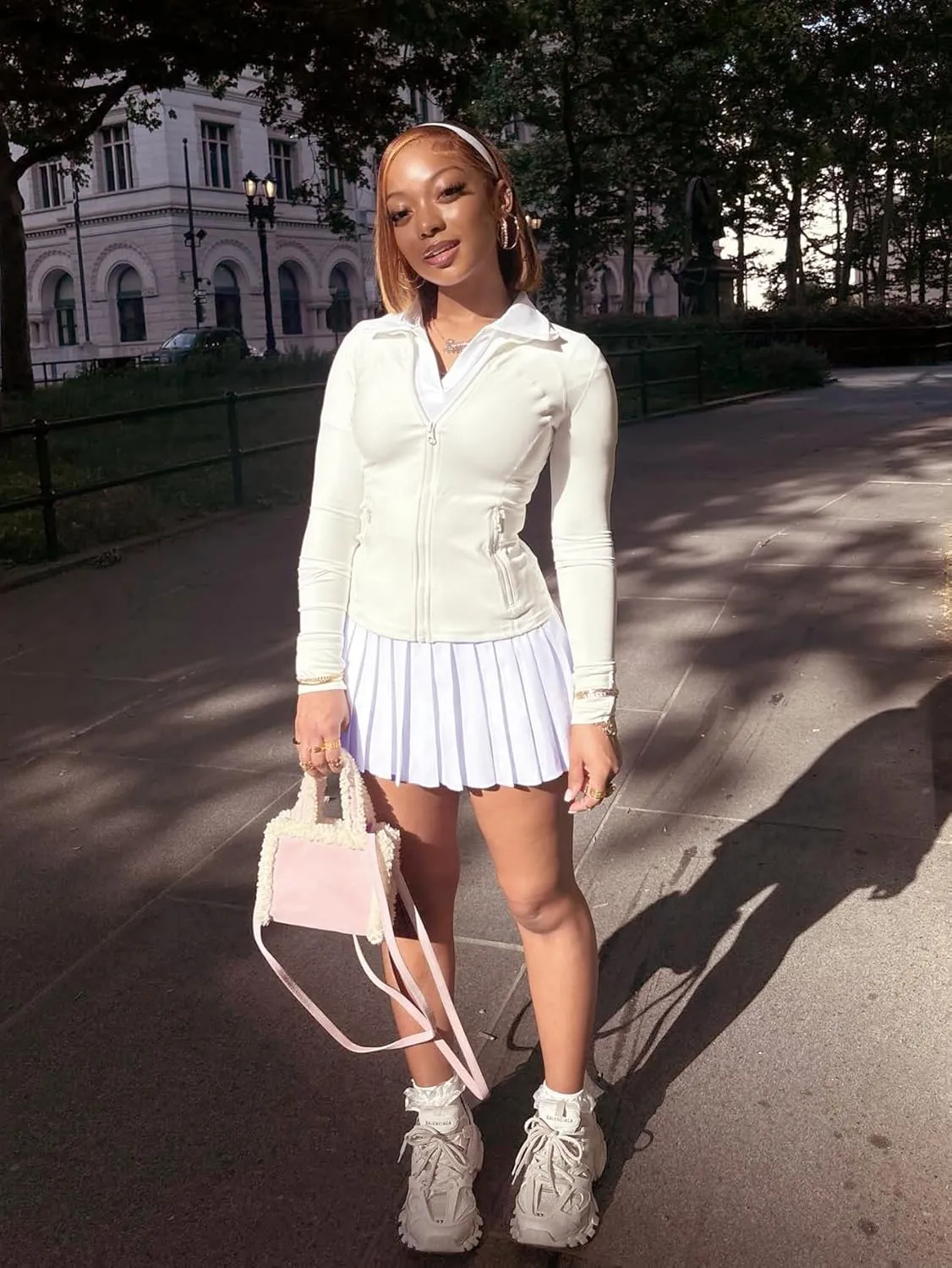 Women's High Waisted Pleated Tennis Skirt School A-Line Skater Mini Skirt with Built-in Shorts Lining