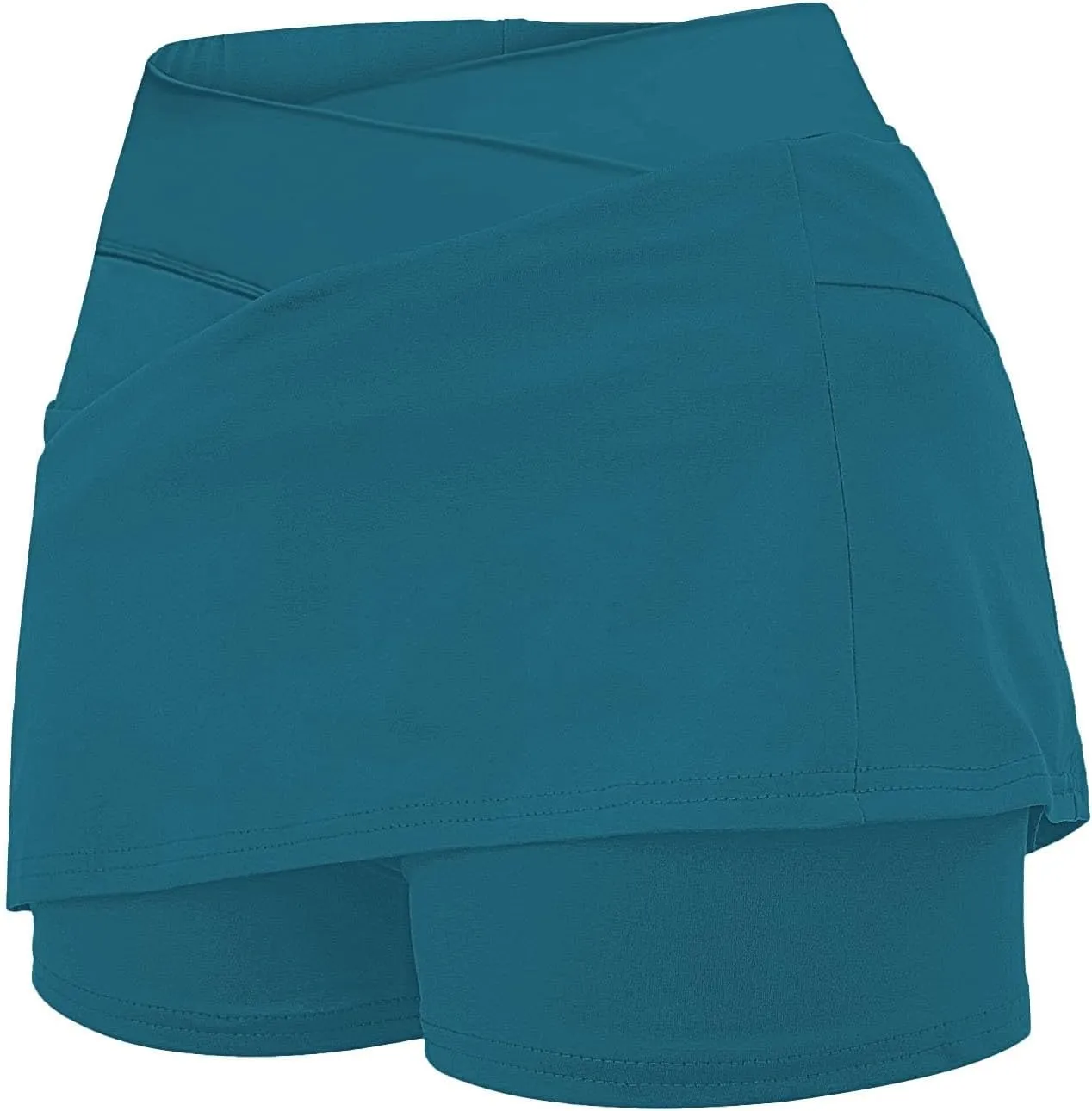 Women's Pocket Pants Solid Mid Waist Culottes Short Skirts Skinny Pants Tennis Skirts