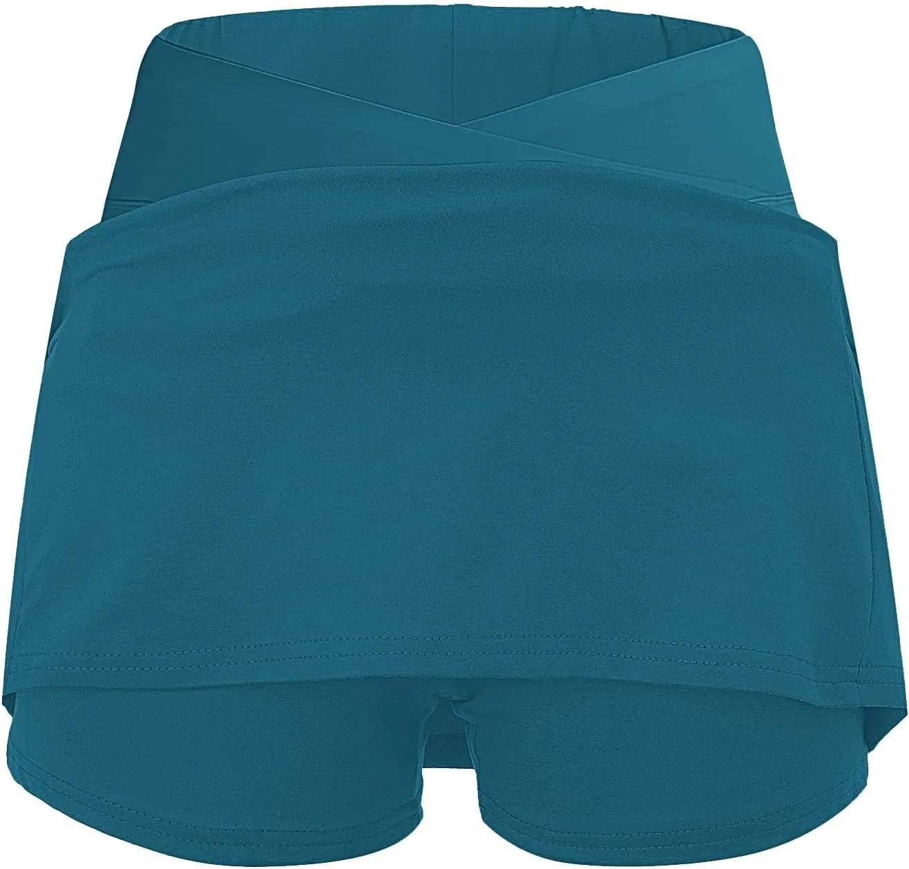 Women's Pocket Pants Solid Mid Waist Culottes Short Skirts Skinny Pants Tennis Skirts