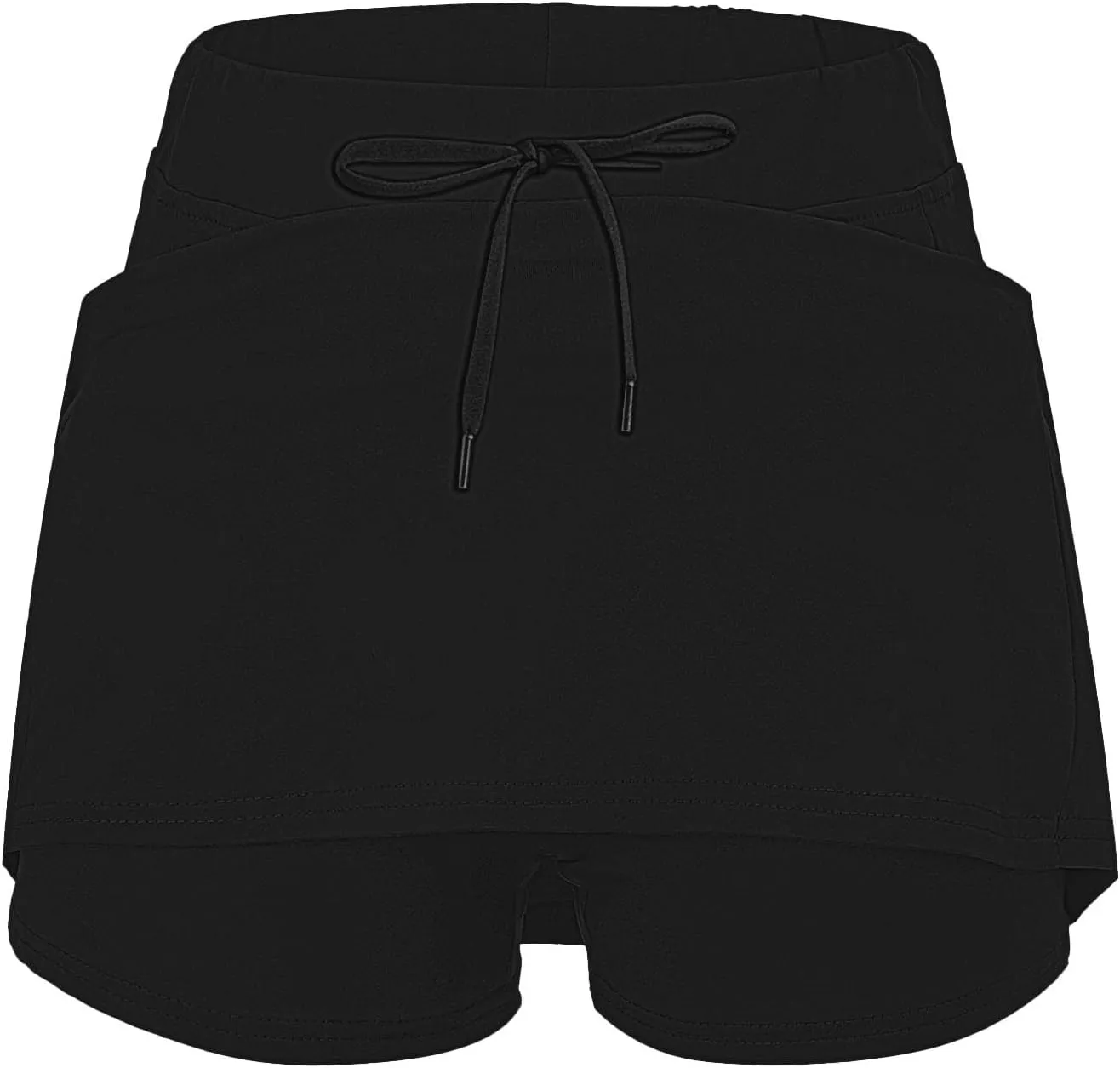 Women's Pocket Pants Solid Mid Waist Culottes Short Skirts Skinny Pants Tennis Skirts