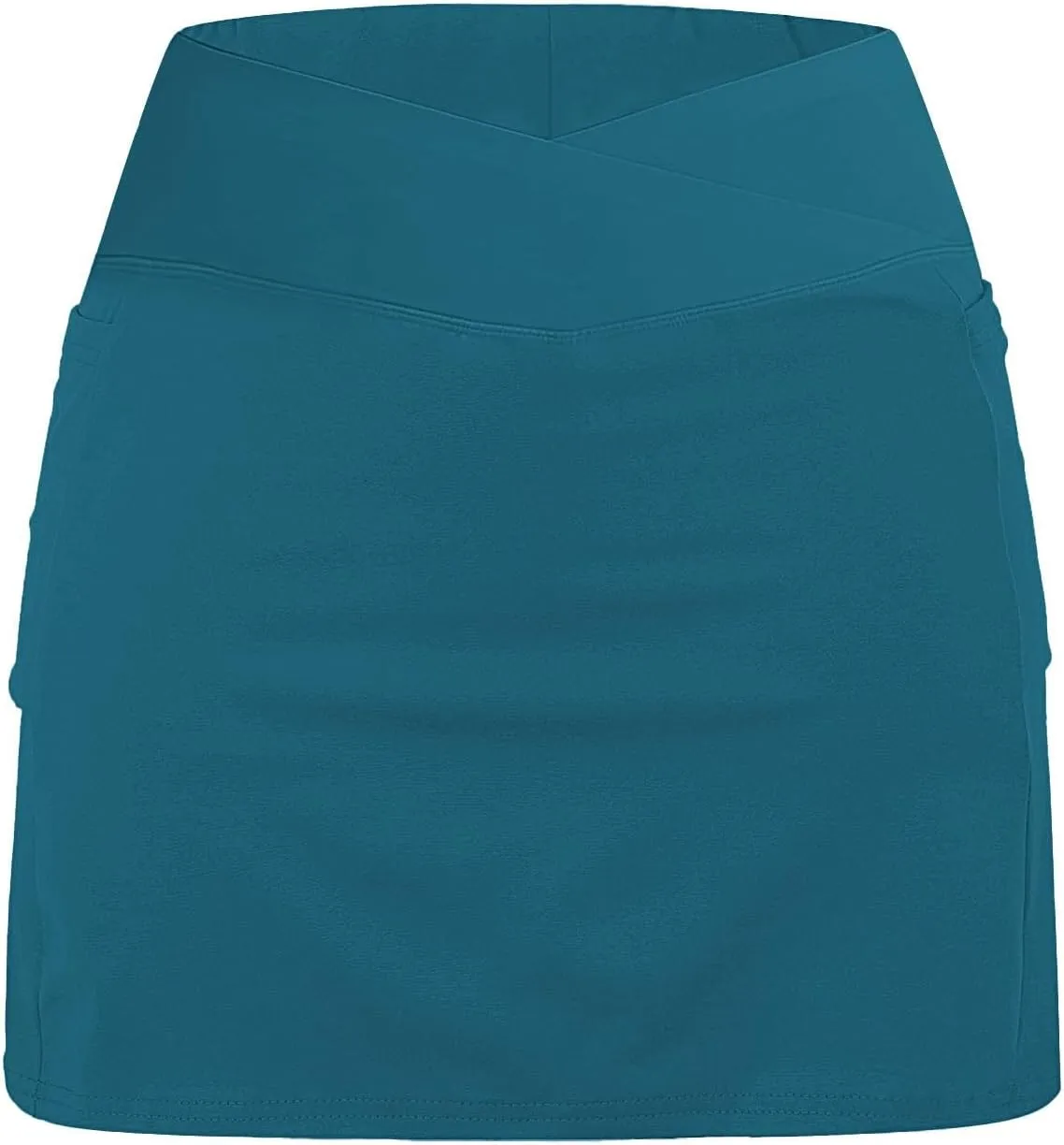 Women's Pocket Pants Solid Mid Waist Culottes Short Skirts Skinny Pants Tennis Skirts